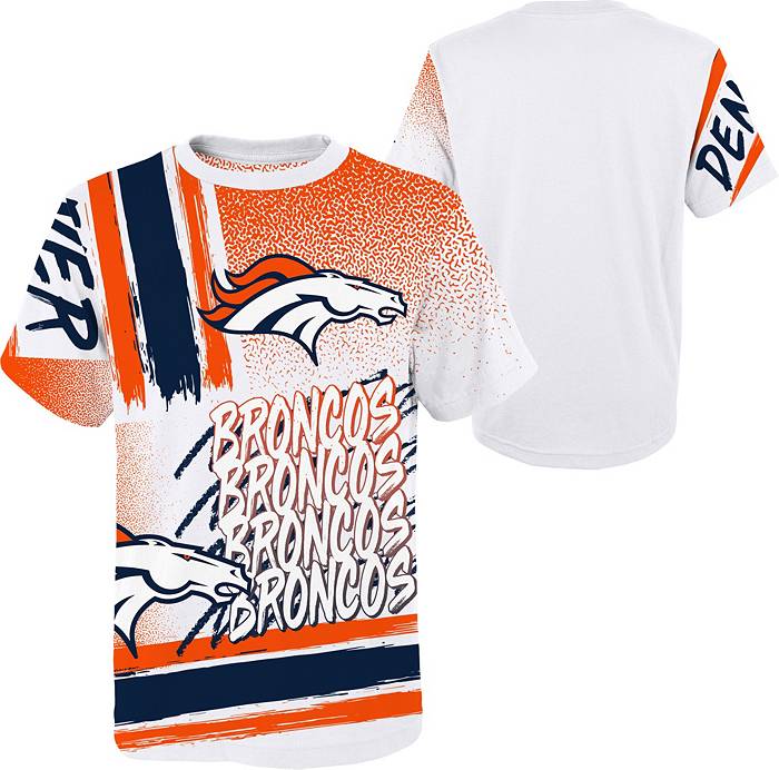 NFL Team Apparel Youth Denver Broncos Game Time White T-Shirt
