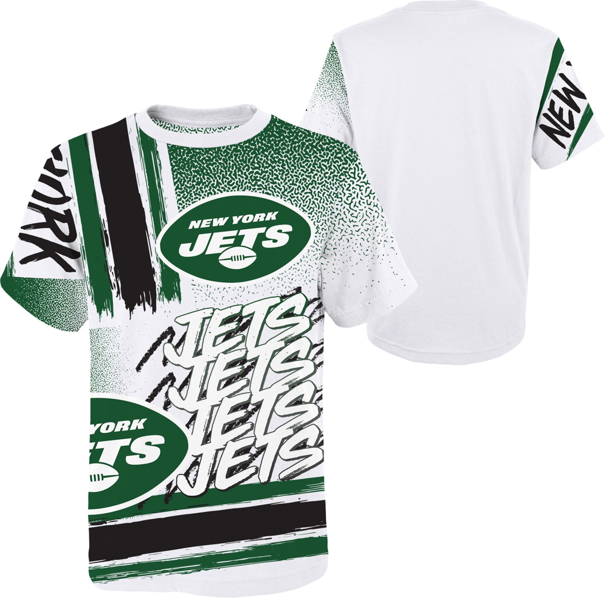 NFL Team Apparel Youth New York Jets Game Time White T-Shirt