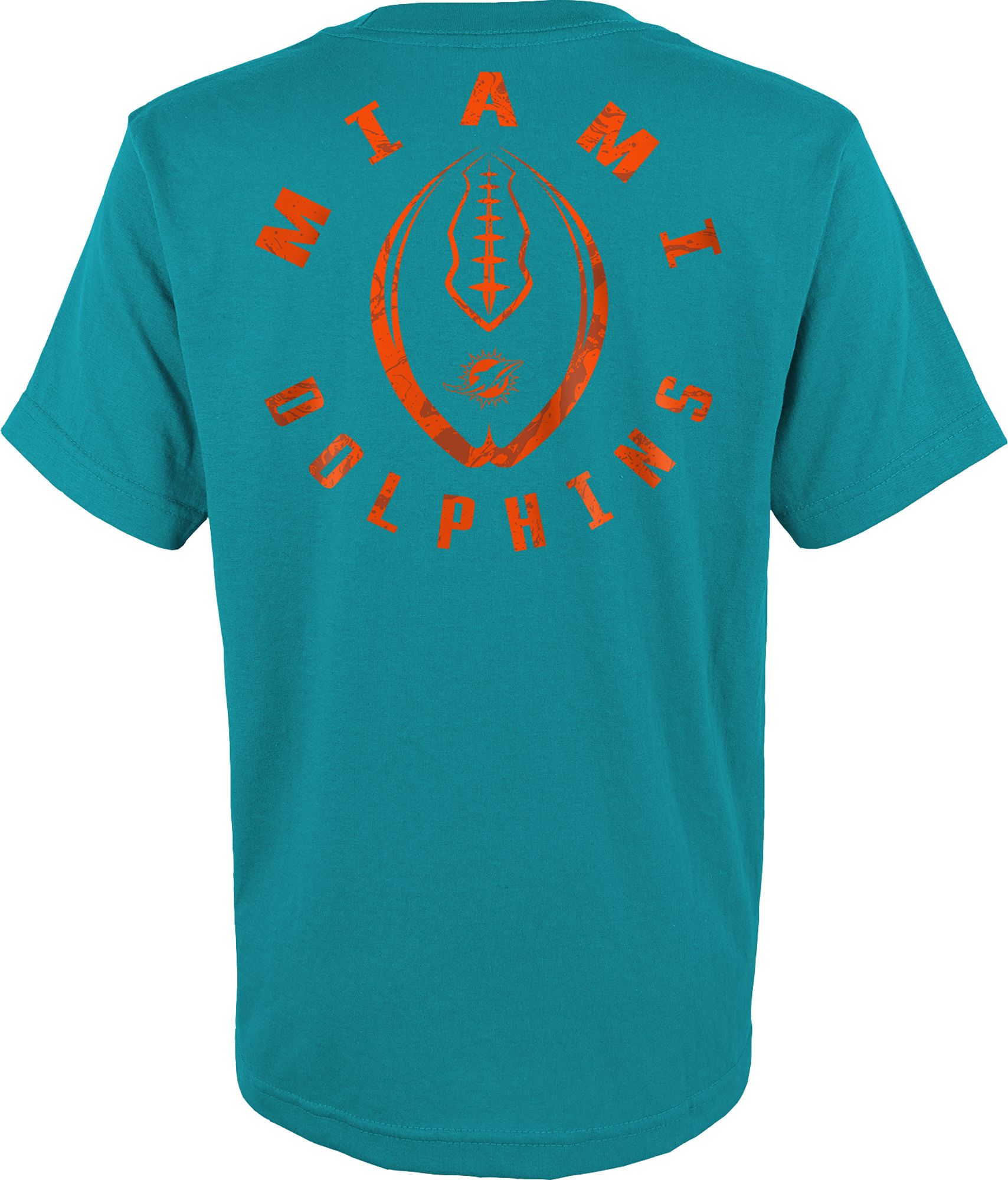 NFL Team Apparel Youth Miami Dolphins Liquid Camo Aqua T-Shirt