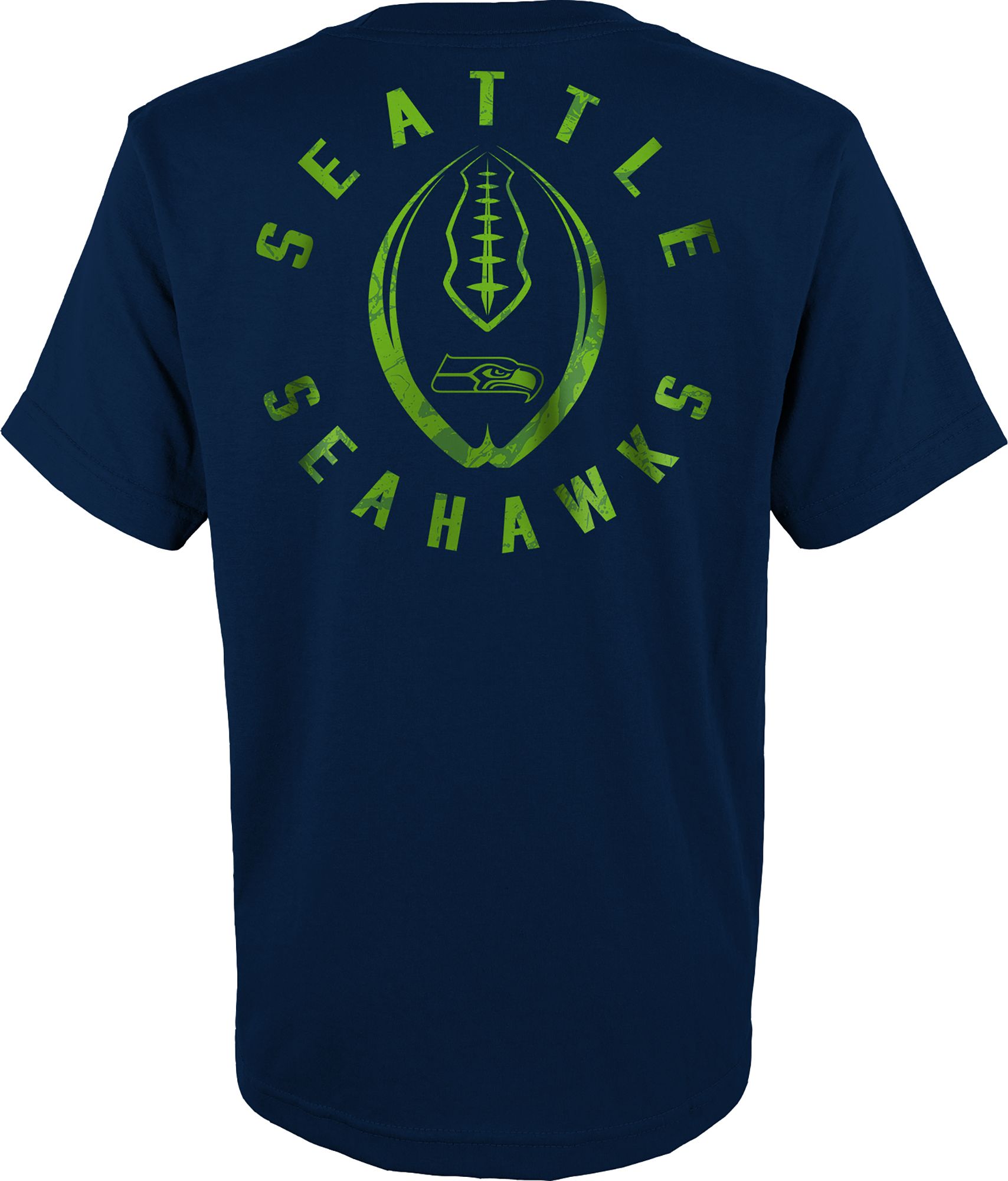 NFL Team Apparel Youth Seattle Seahawks Liquid Camo Navy T-Shirt