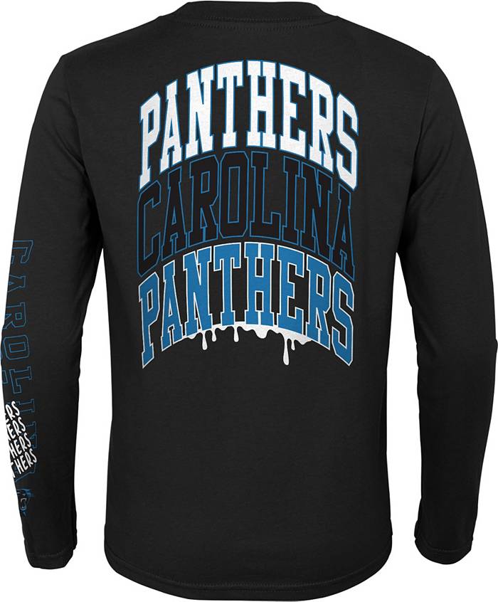 NFL Team Apparel Youth Carolina Panthers Team Drip Black Long Sleeve T-Shirt