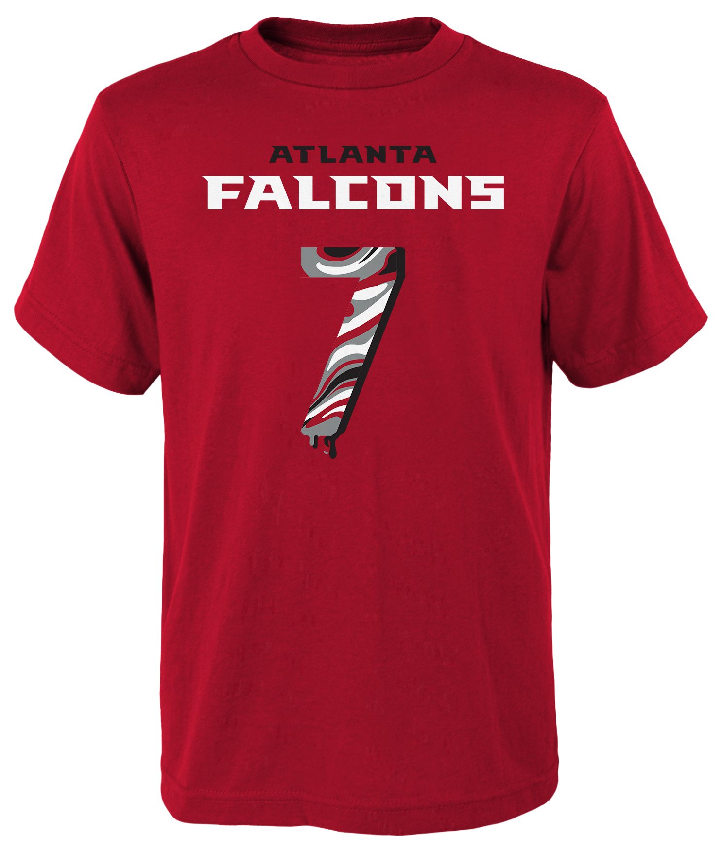 NFL Team Apparel Youth Atlanta Falcons Bijan Robinson #7 Drip Dark Red T-Shirt product image