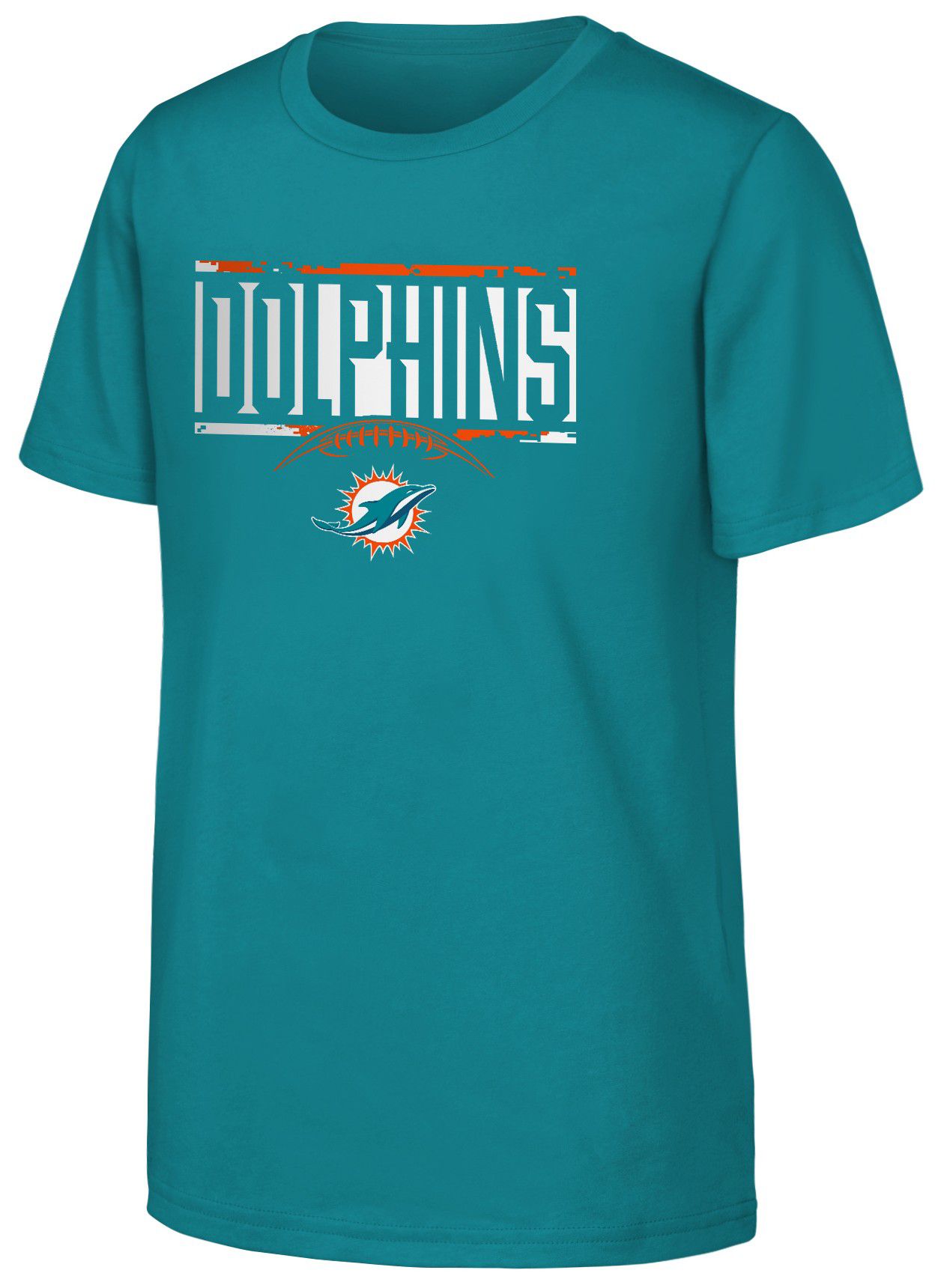 NFL Team Apparel Youth Miami Dolphins Blitz Back Aqua T-Shirt product image