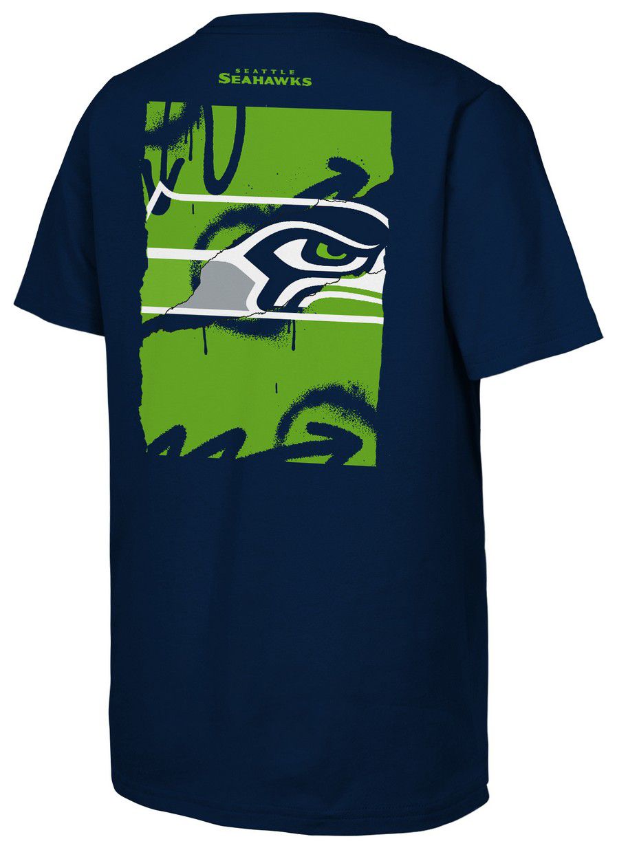 NFL Team Apparel Youth Seattle Seahawks Navy Posterize T-Shirt product image