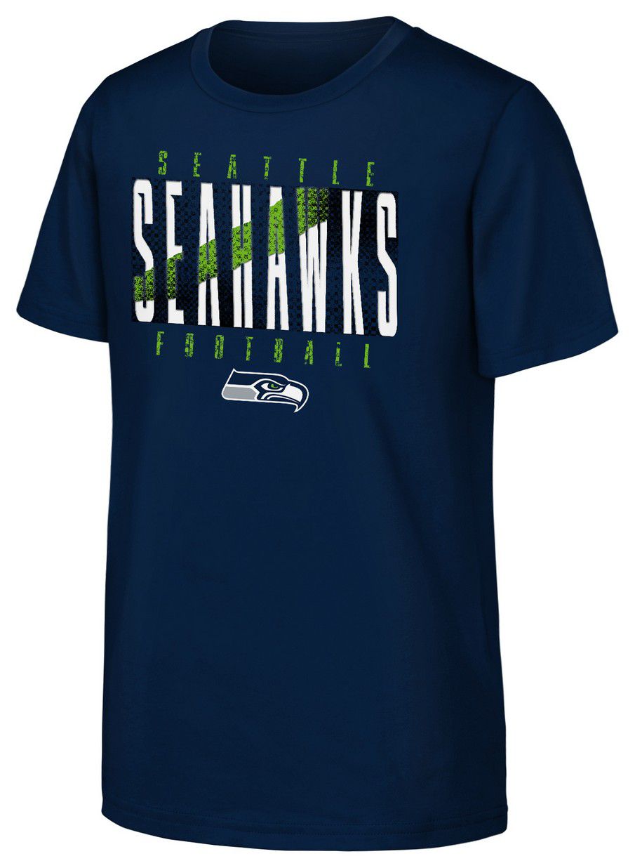 NFL Team Apparel Youth Seattle Seahawks Navy Posterize T-Shirt product image