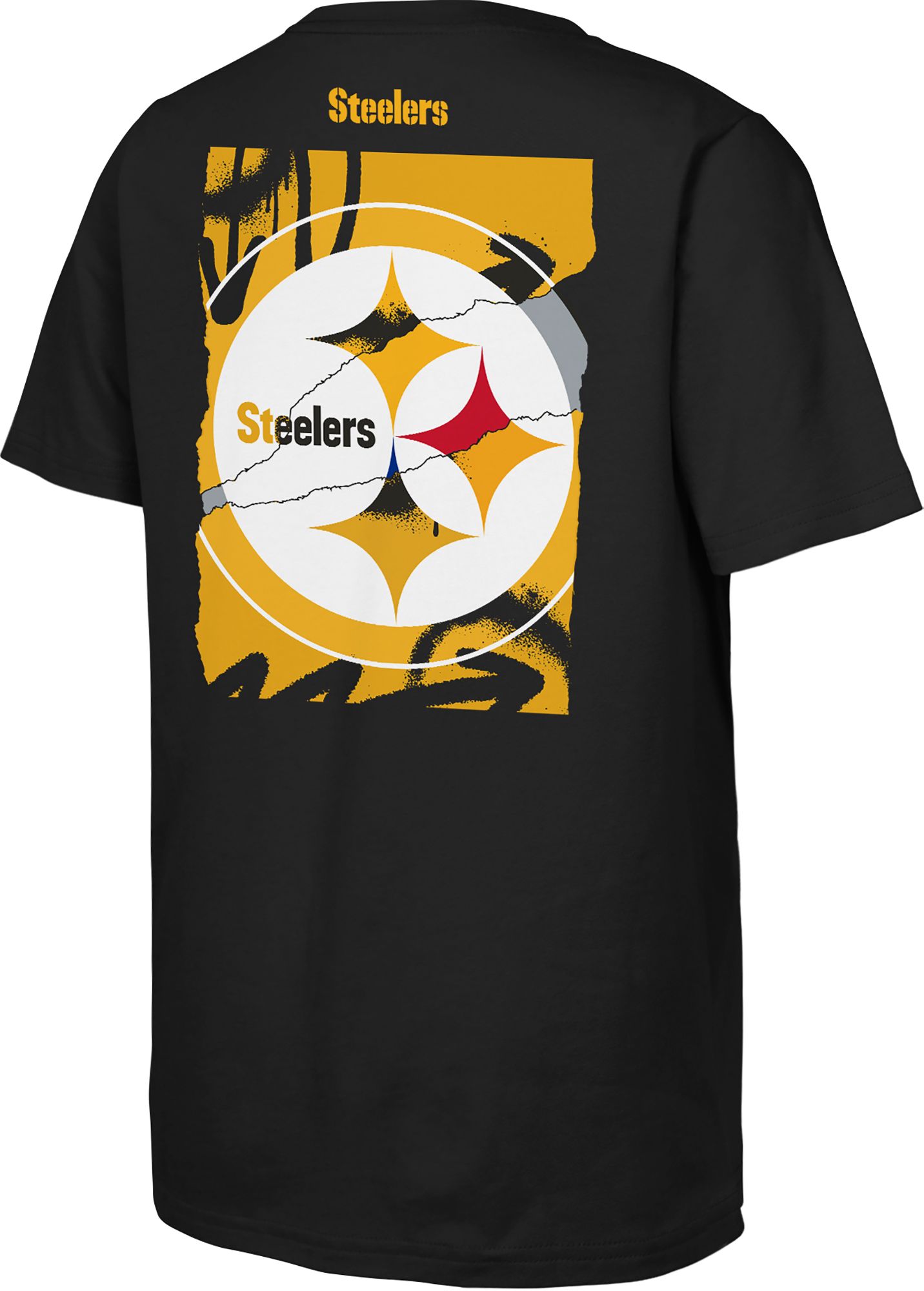 NFL Team Apparel Youth Pittsburgh Steelers Black Posterize T-Shirt product image
