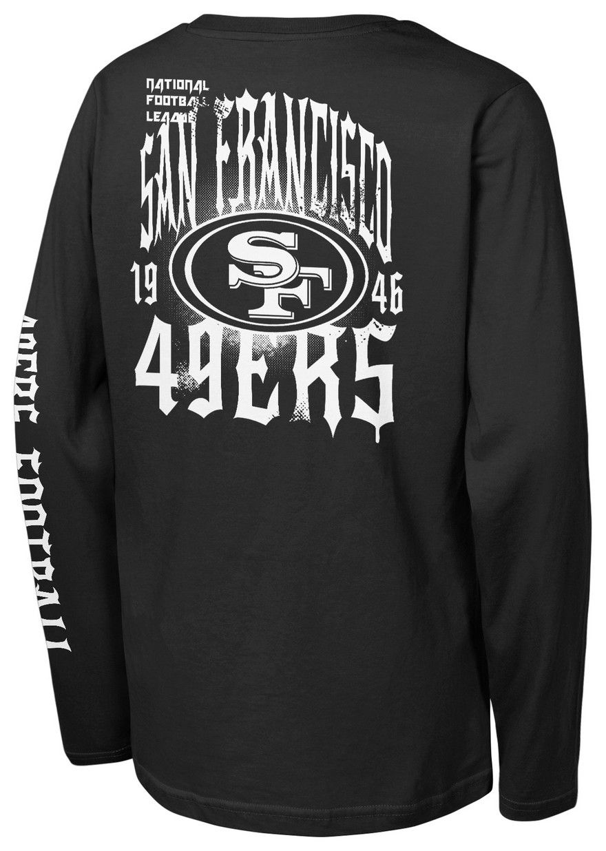 NFL Team Apparel Youth San Francisco 49ers Black Rumble Long Sleeve T-Shirt product image