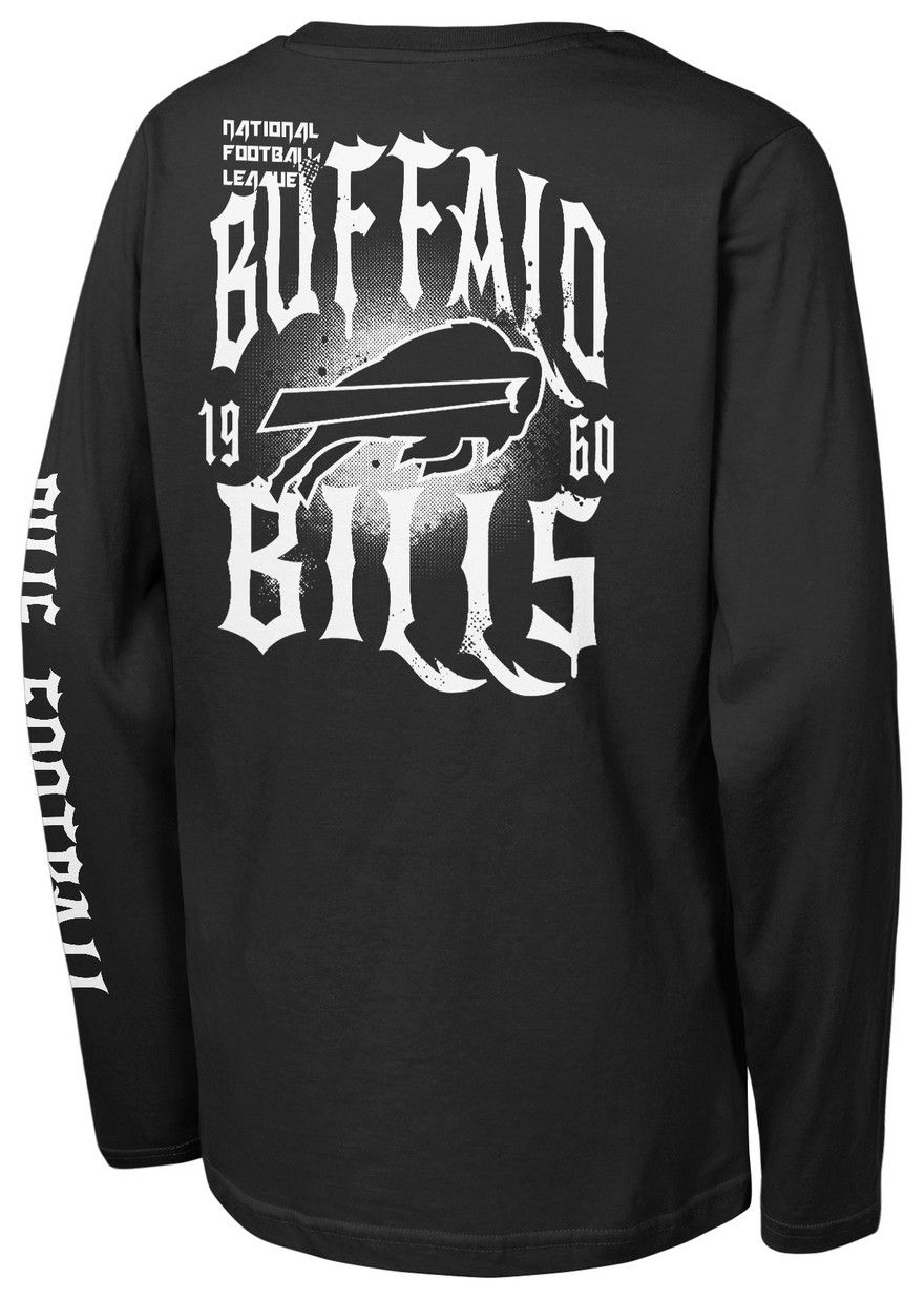 NFL Team Apparel Youth Buffalo Bills Black Rumble Long Sleeve T