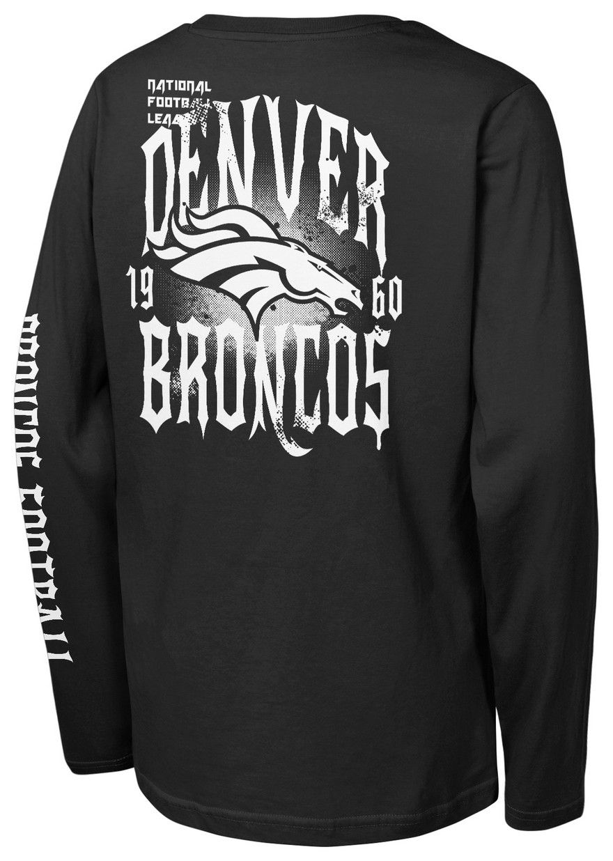 NFL Team Apparel Youth Denver Broncos Black Rumble Long Sleeve T-Shirt product image