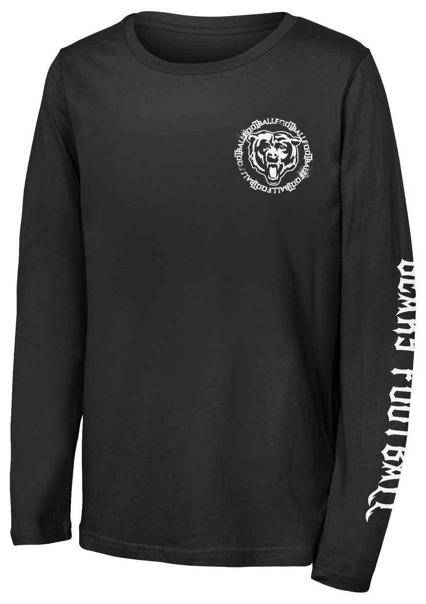 NFL Team Apparel Youth Chicago Bears Black Rumble Long Sleeve T-Shirt product image