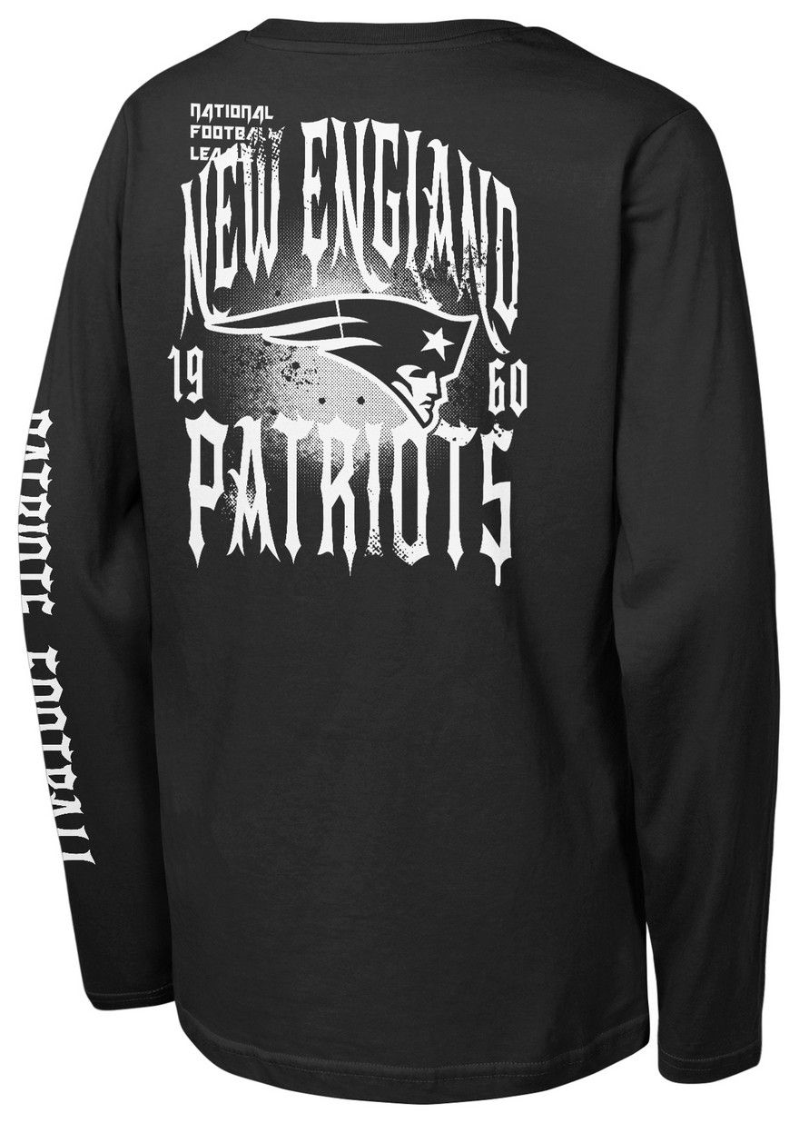 NFL Team Apparel Youth New England Patriots Black Rumble Long Sleeve T-Shirt product image