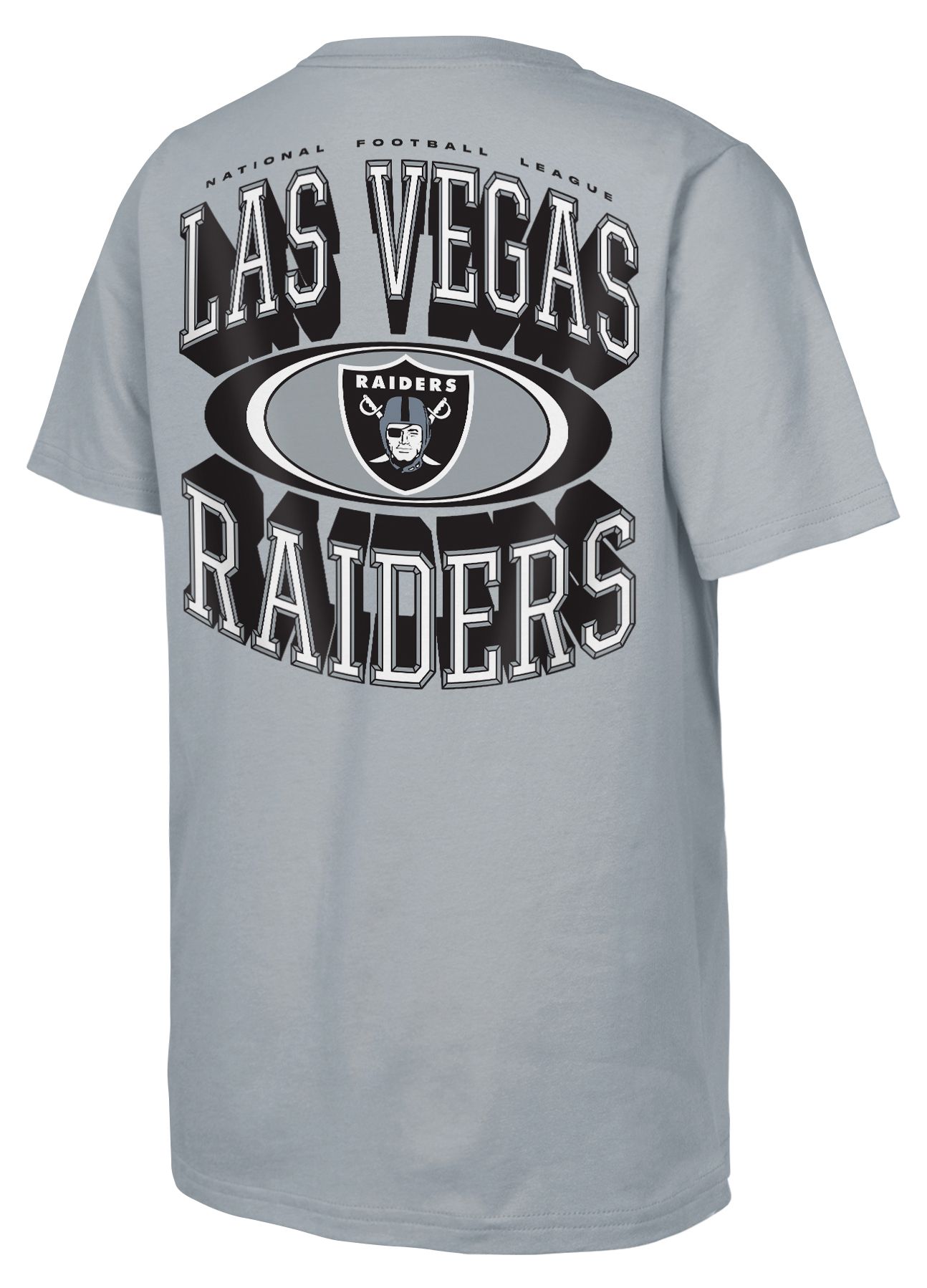 NFL Team Apparel Youth Las Vegas Raiders Grey Mentality T-Shirt