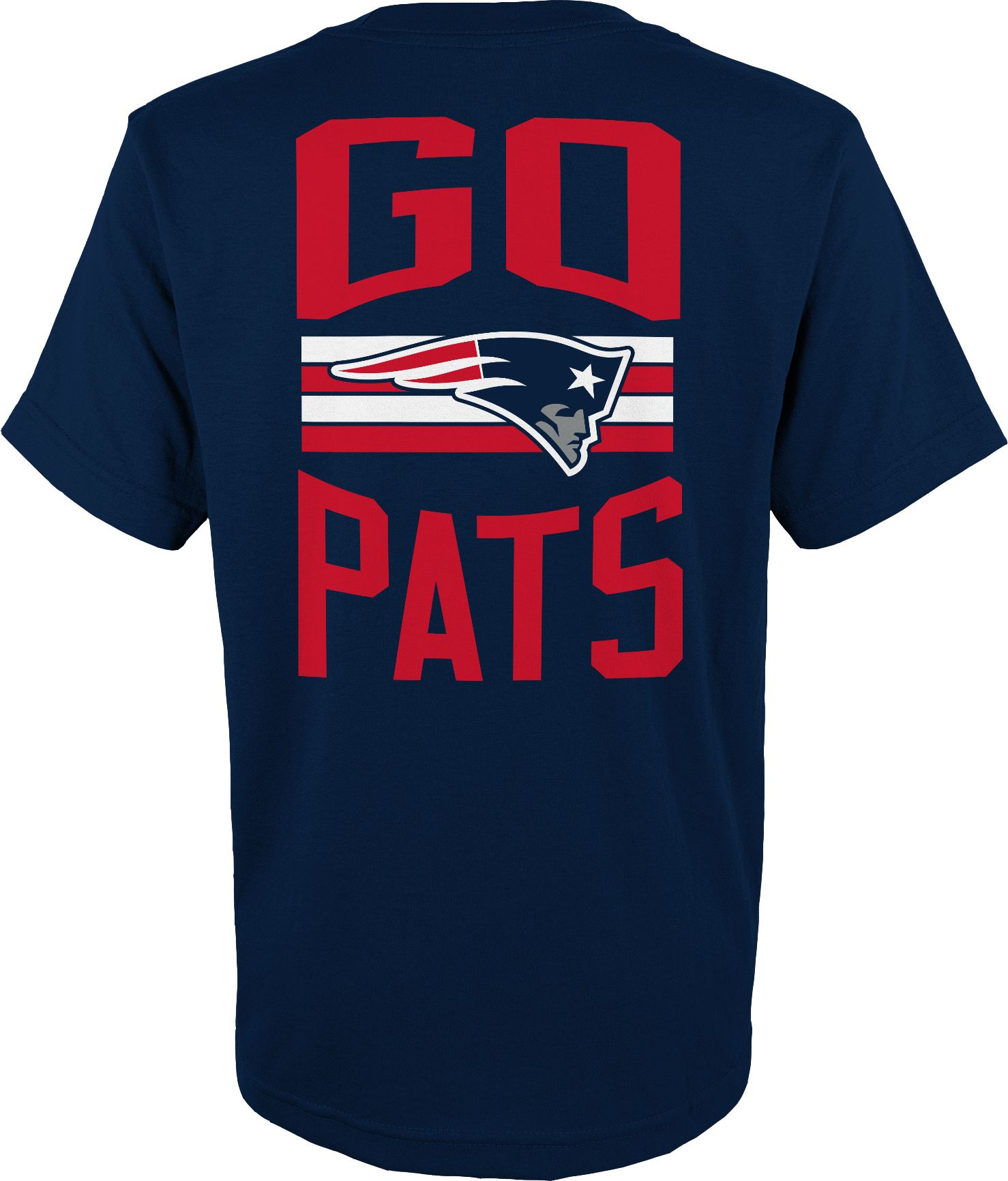 NFL Team Apparel Youth New England Patriots Slogan Back Navy T-Shirt product image