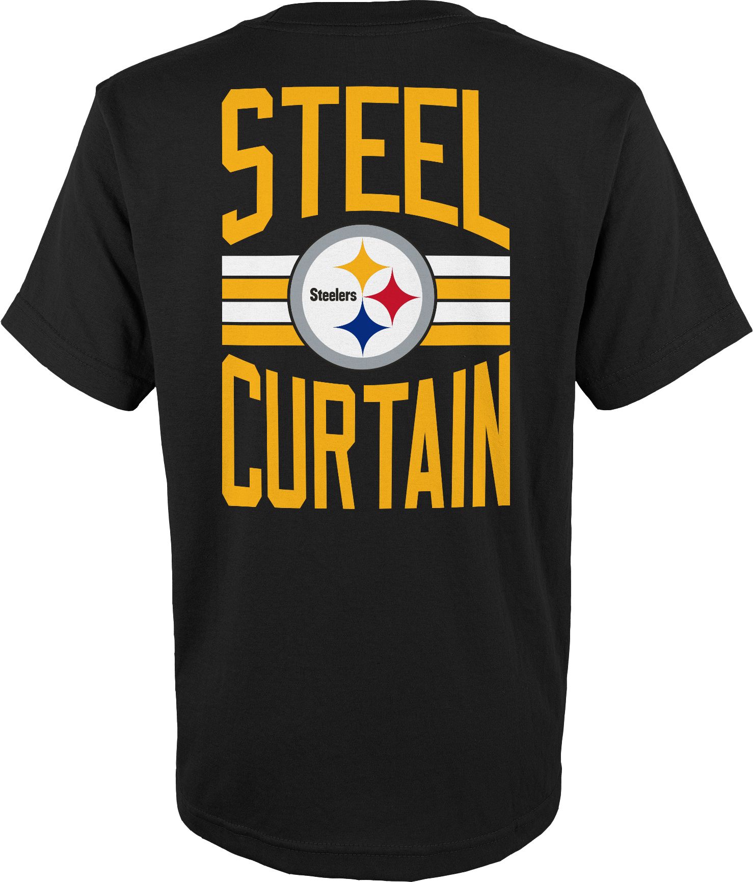NFL Team Apparel Youth Pittsburgh Steelers Slogan Back Black T-Shirt product image