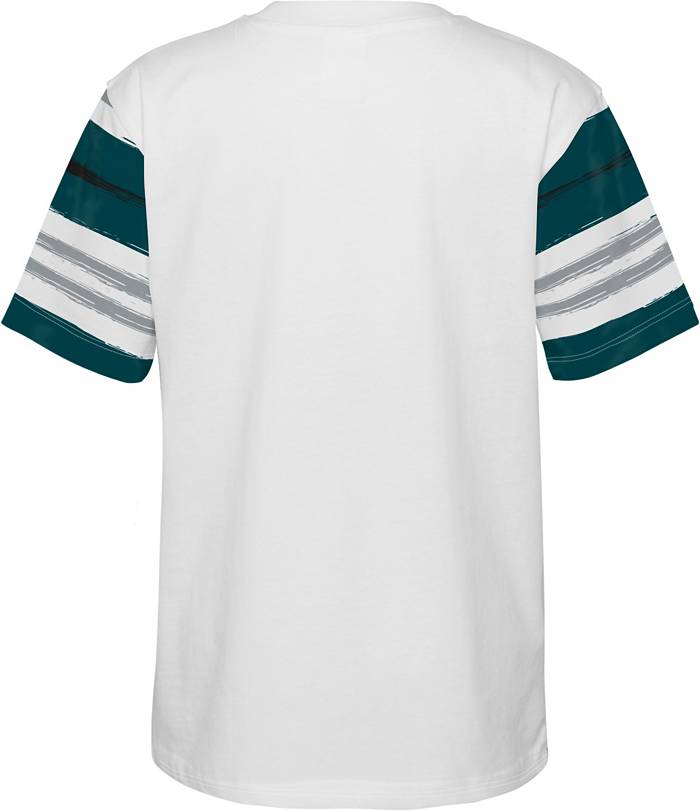 NFL Team Apparel Youth Philadelphia Eagles Run Back White T-Shirt