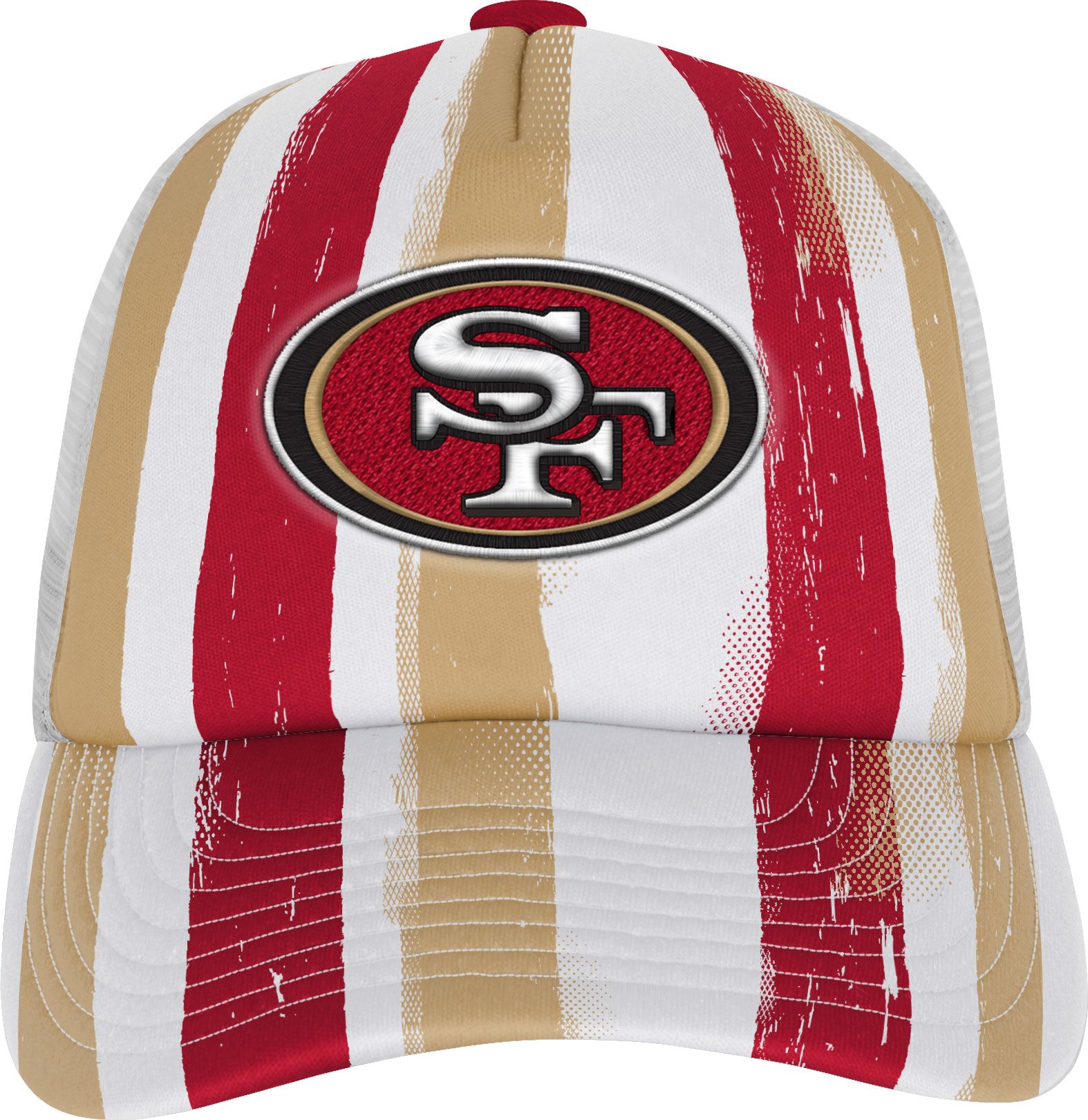 NFL Team Apparel Youth San Francisco 49ers High Step Dark Red Adjustable Trucker Hat product image
