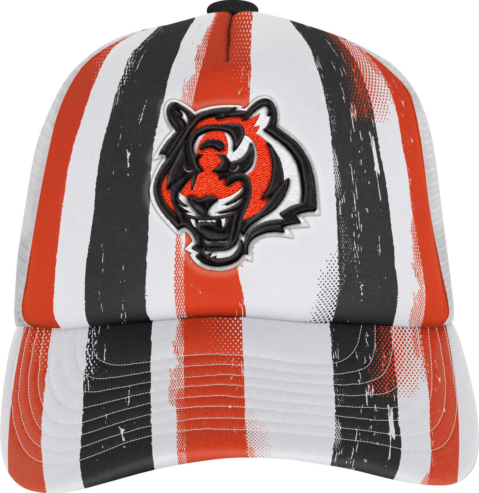 NFL Team Apparel Youth Cincinnati Bengals High Step Black Adjustable Trucker Hat product image