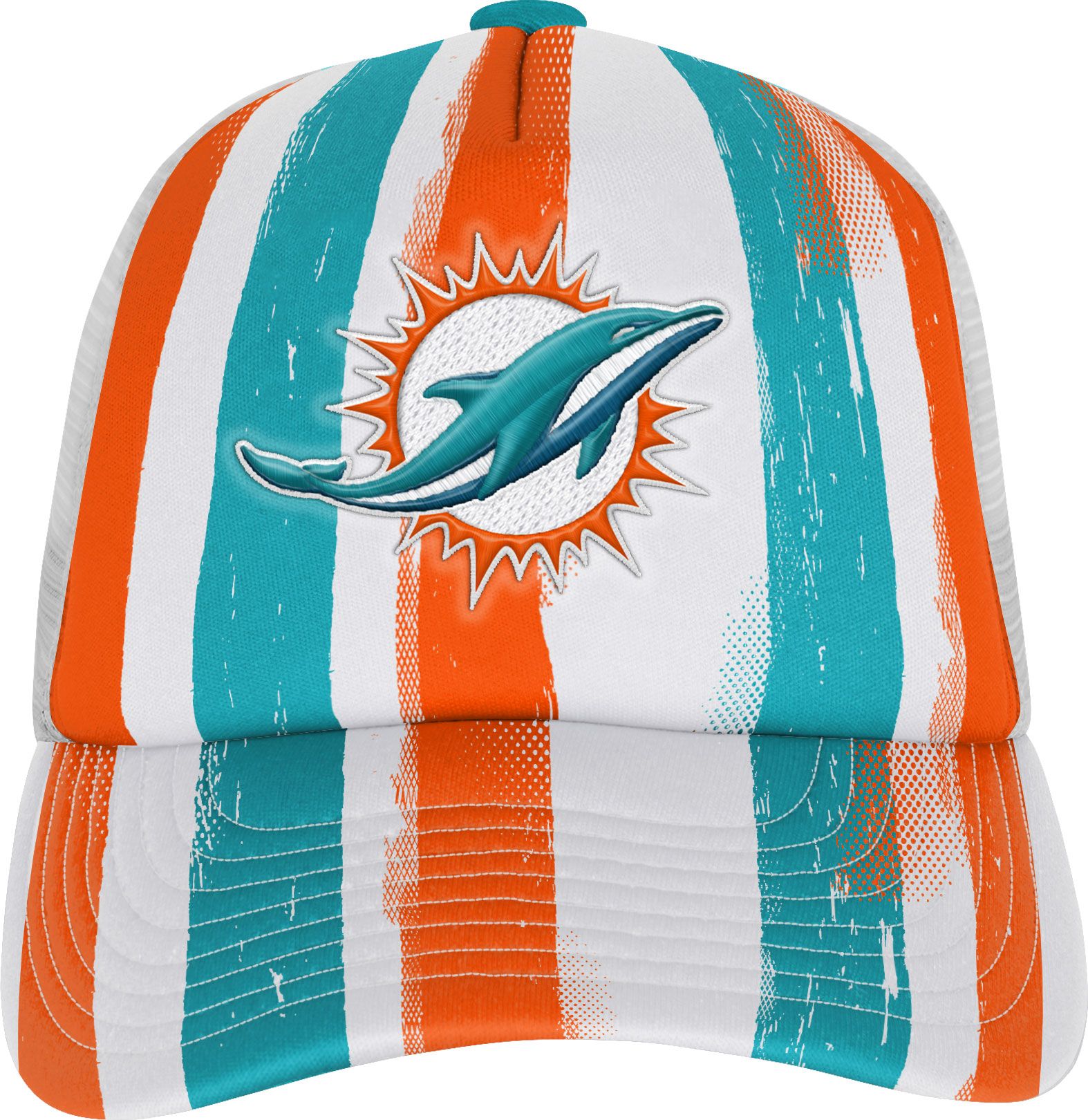 NFL Team Apparel Youth Miami Dolphins High Step Aqua Adjustable Trucker Hat product image