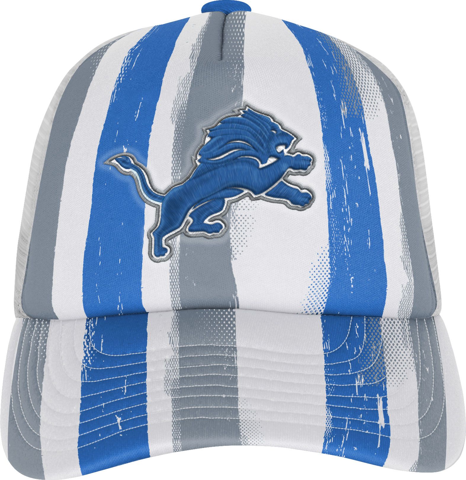 NFL Team Apparel Youth Detroit Lions High Step Blue Spark Adjustable Trucker Hat product image