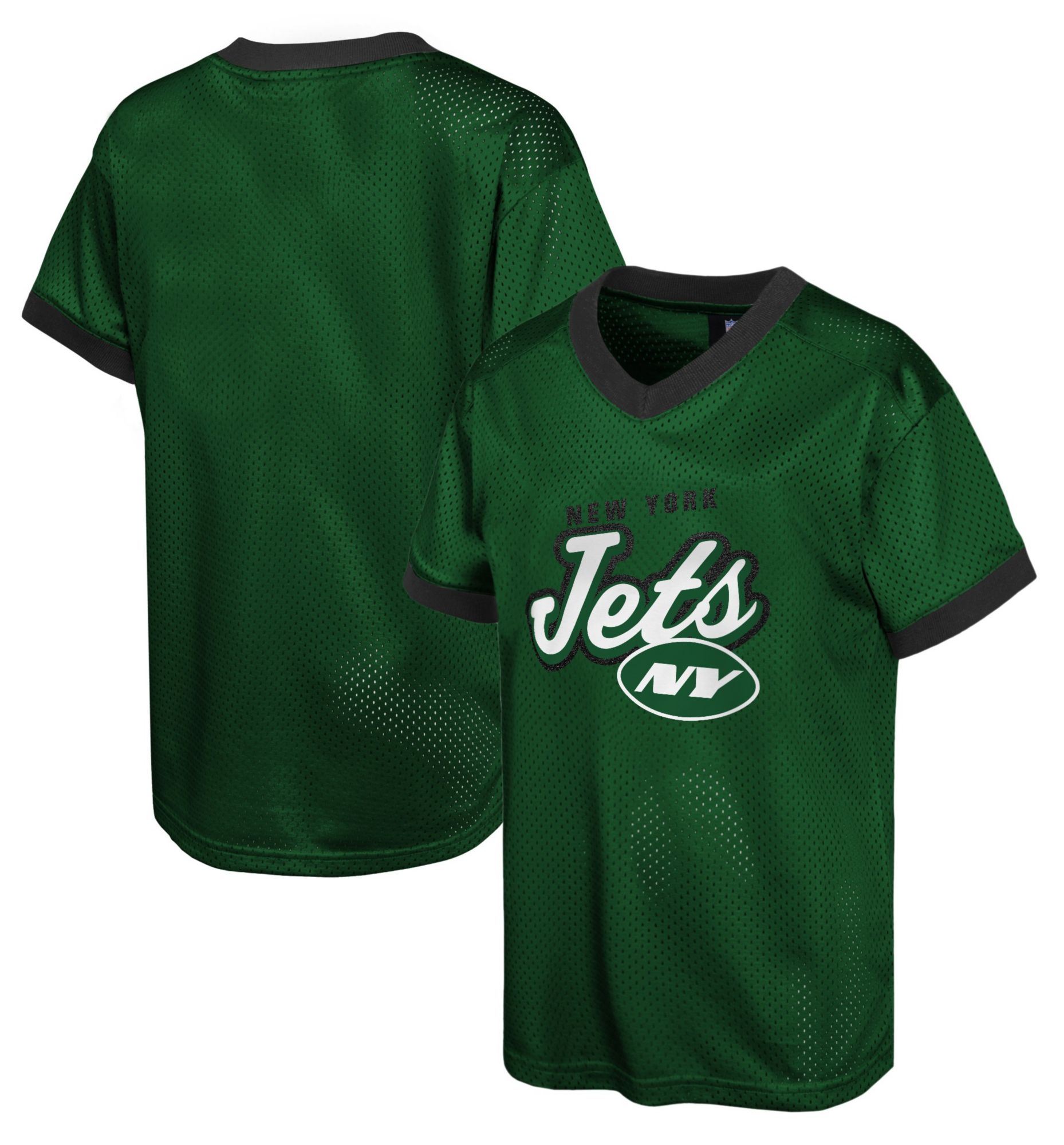 NFL Team Apparel Junior Girls' New York Jets Fashion Mesh Green T-Shirt product image