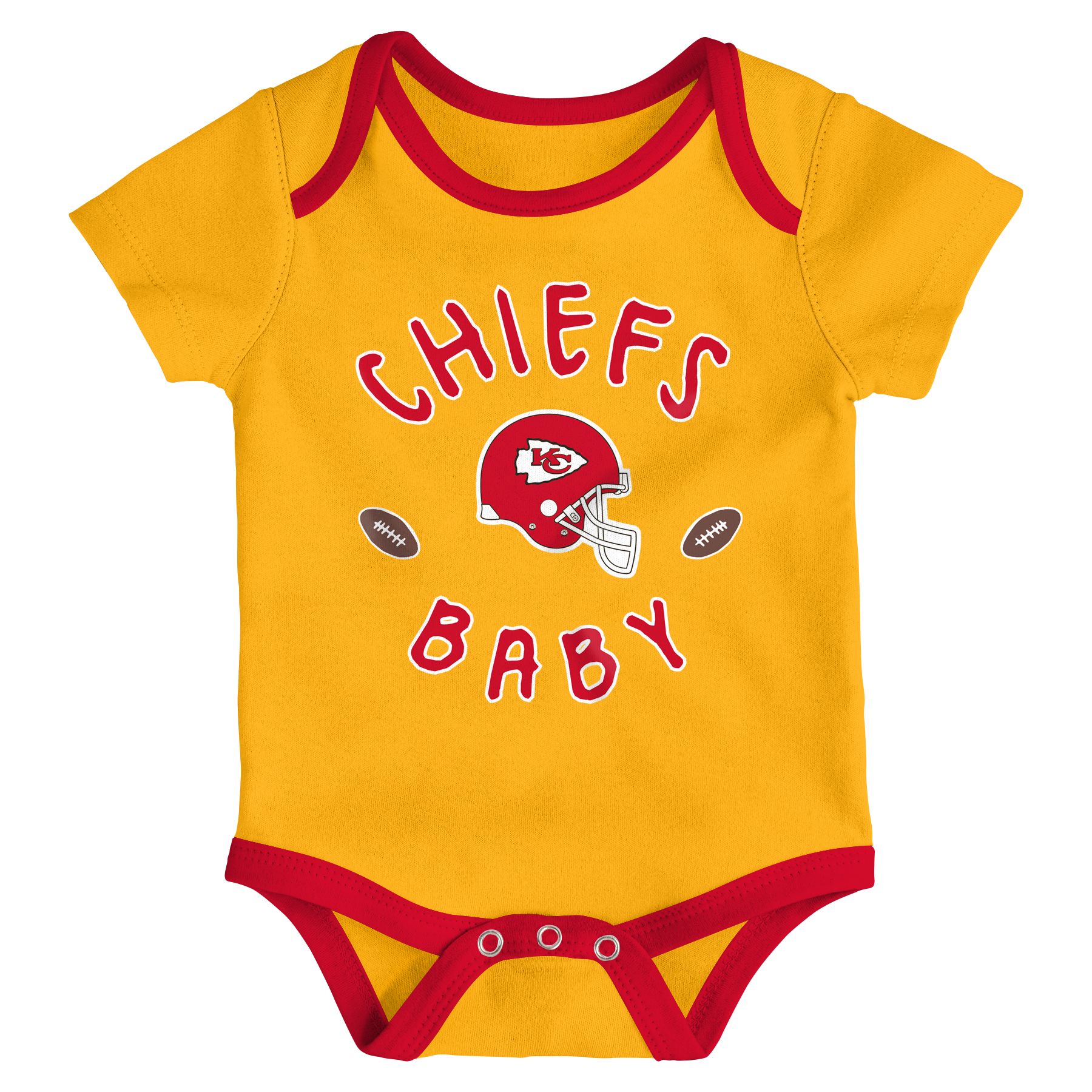 NFL Team Apparel Infant Kansas City Chiefs 3-Piece Creeper Set product image