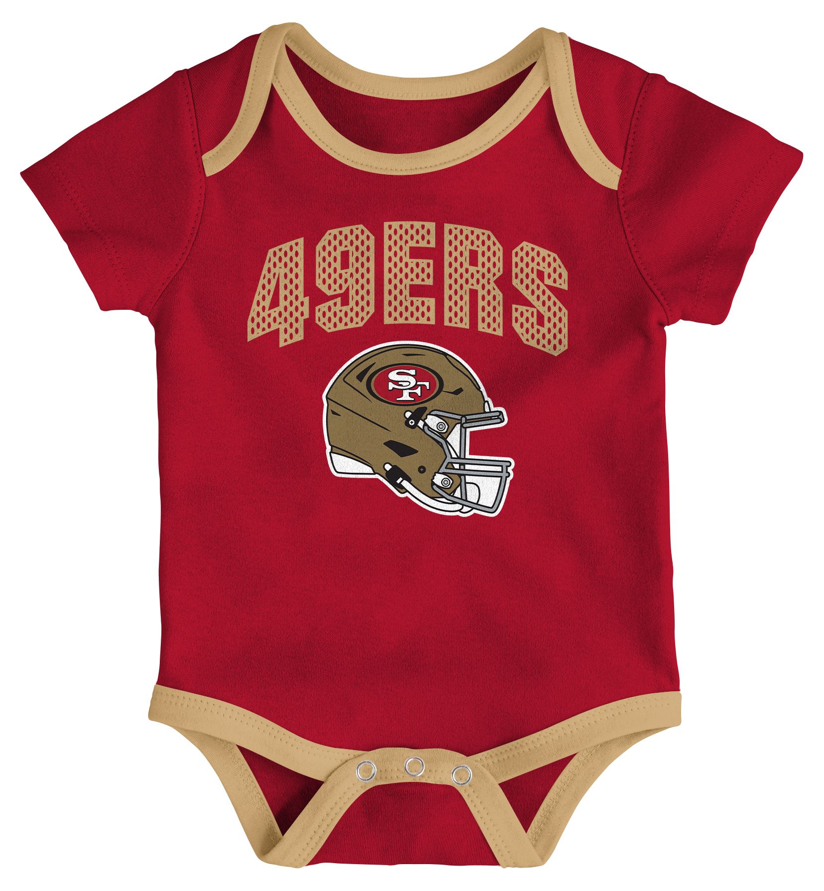 NFL Team Apparel Infant San Francisco 49ers Red All Day Play 3-Pack Creeper Set product image