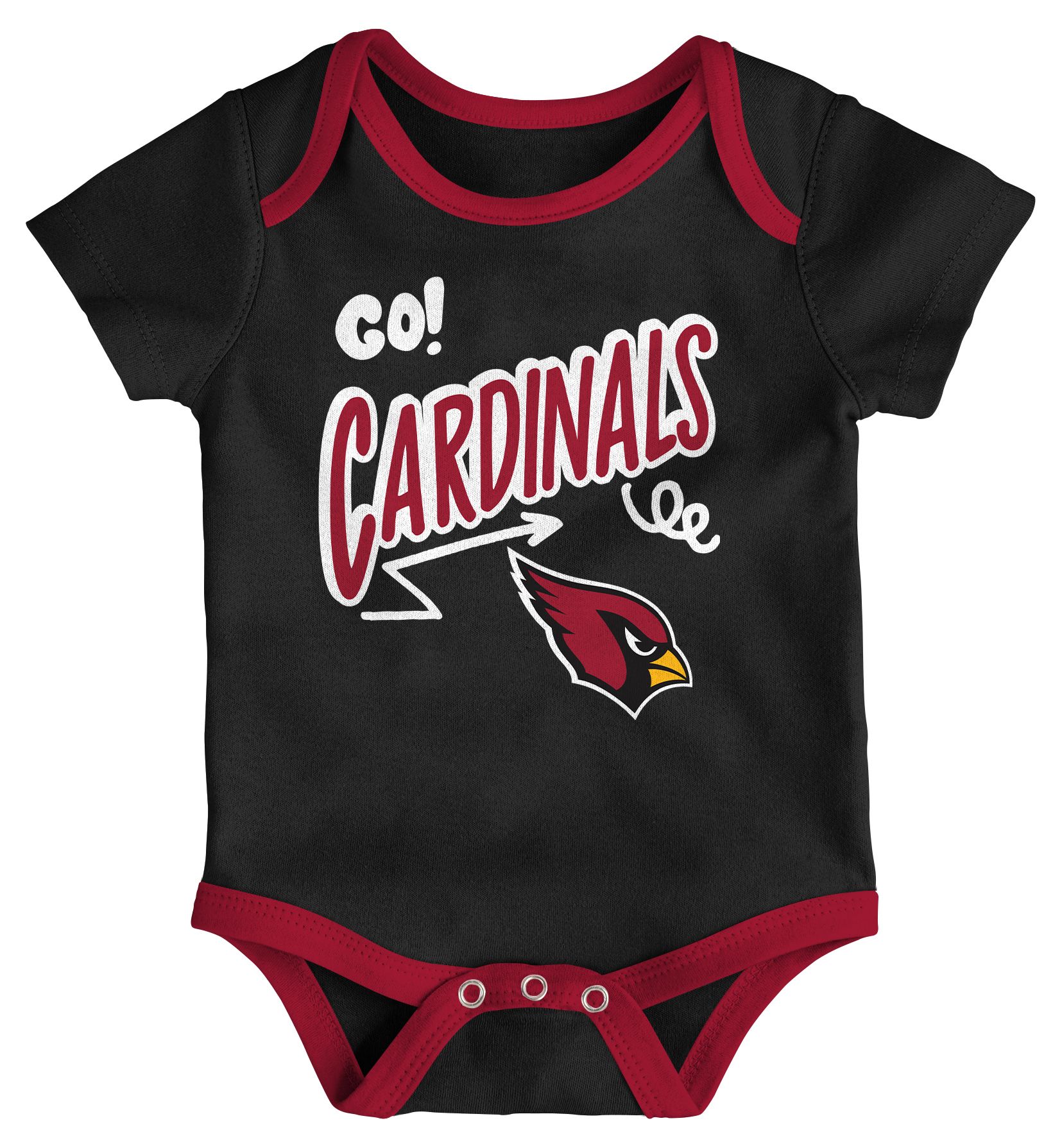 NFL Team Apparel Infant Arizona Cardinals Red All Day Play 3-Pack Creeper Set product image