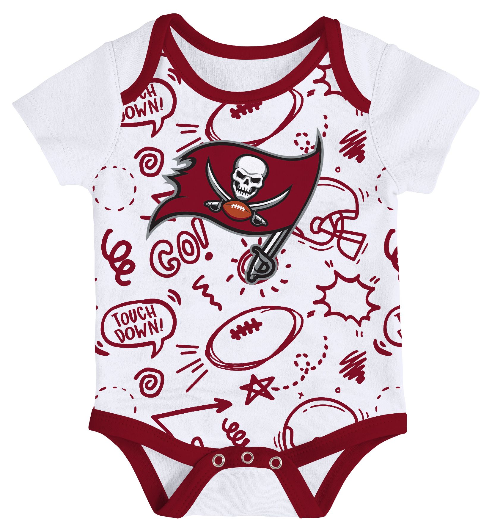 NFL Team Apparel Infant Tampa Bay Buccaneers Red All Day Play 3-Pack Creeper Set product image