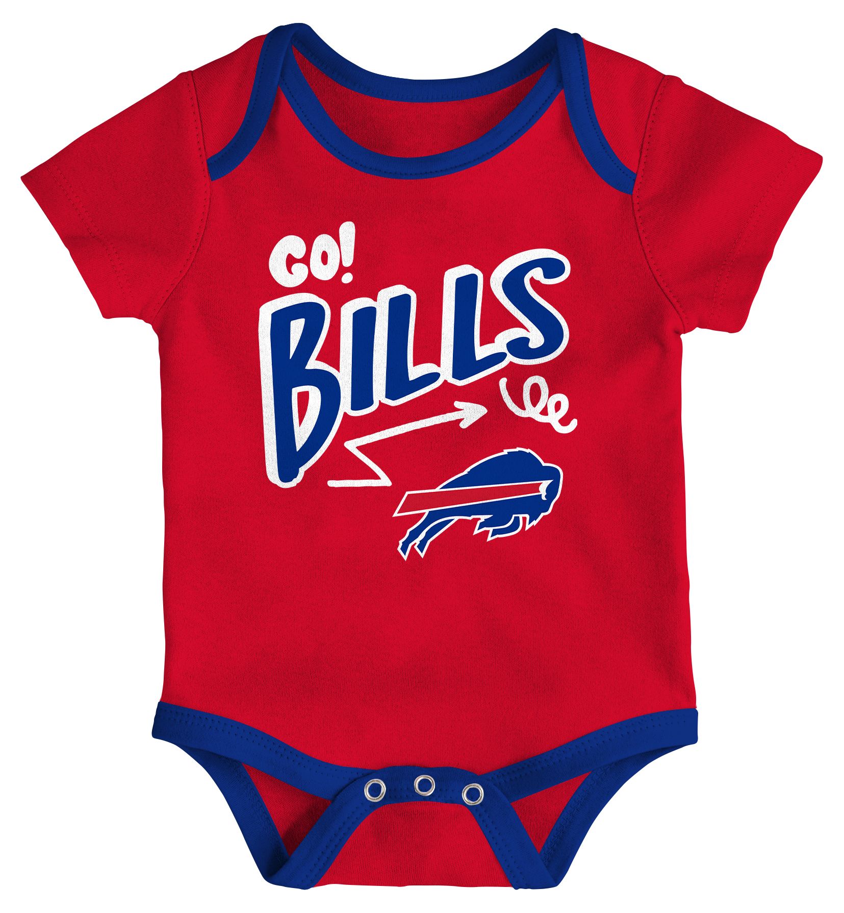 NFL Team Apparel Infant Buffalo Bills Royal All Day Play 3-Pack Creeper Set product image