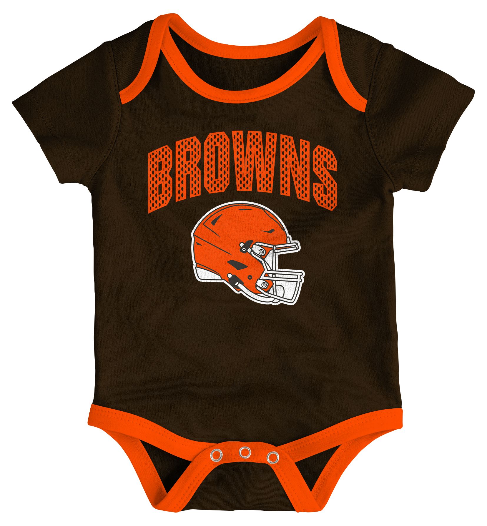 NFL Team Apparel Infant Cleveland Browns Brown All Day Play 3-Pack Creeper Set product image