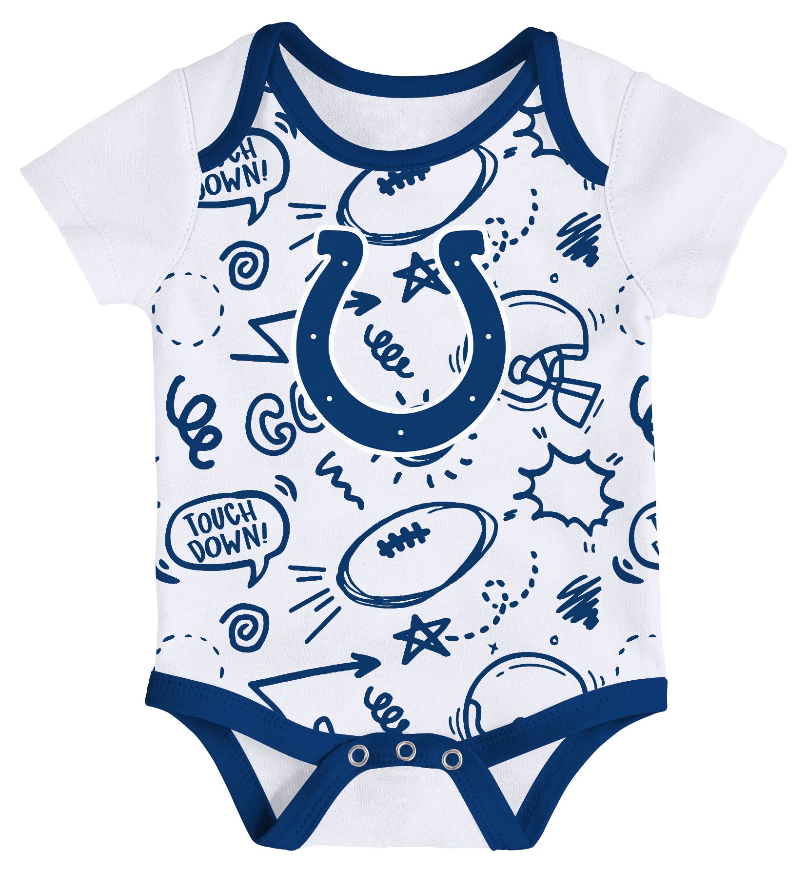 NFL Team Apparel Infant Indianapolis Colts Blue All Day Play 3-Pack Creeper Set product image