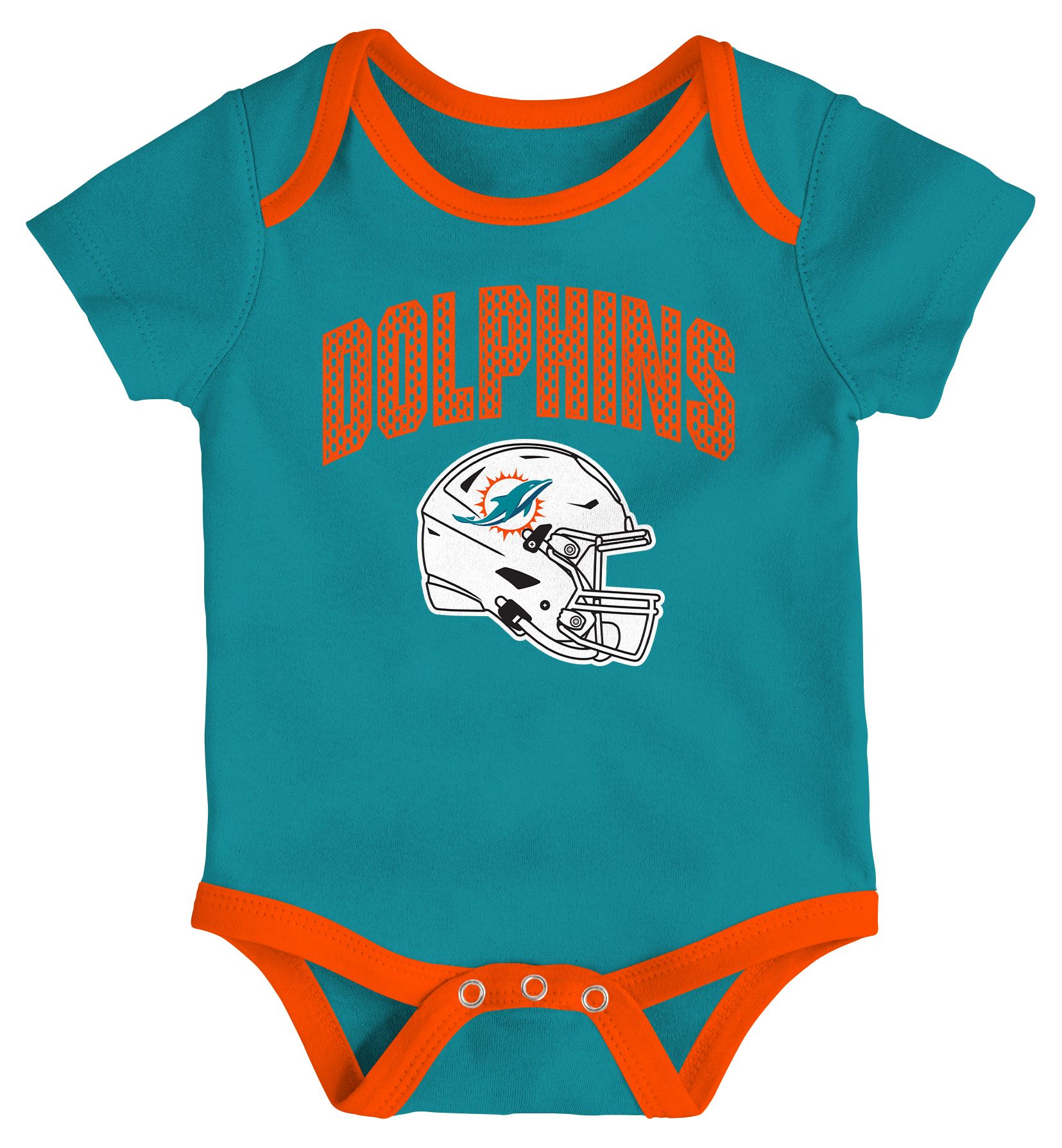 NFL Team Apparel Infant Miami Dolphins Aqua All Day Play 3-Pack Creeper Set product image