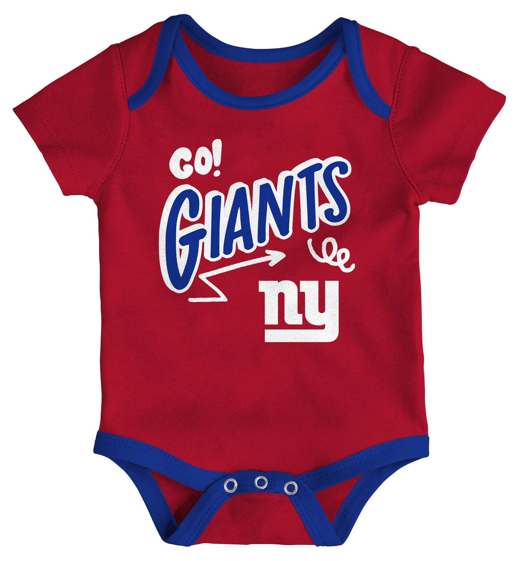 NFL Team Apparel Infant New York Giants Royal All Day Play 3-Pack Creeper Set product image