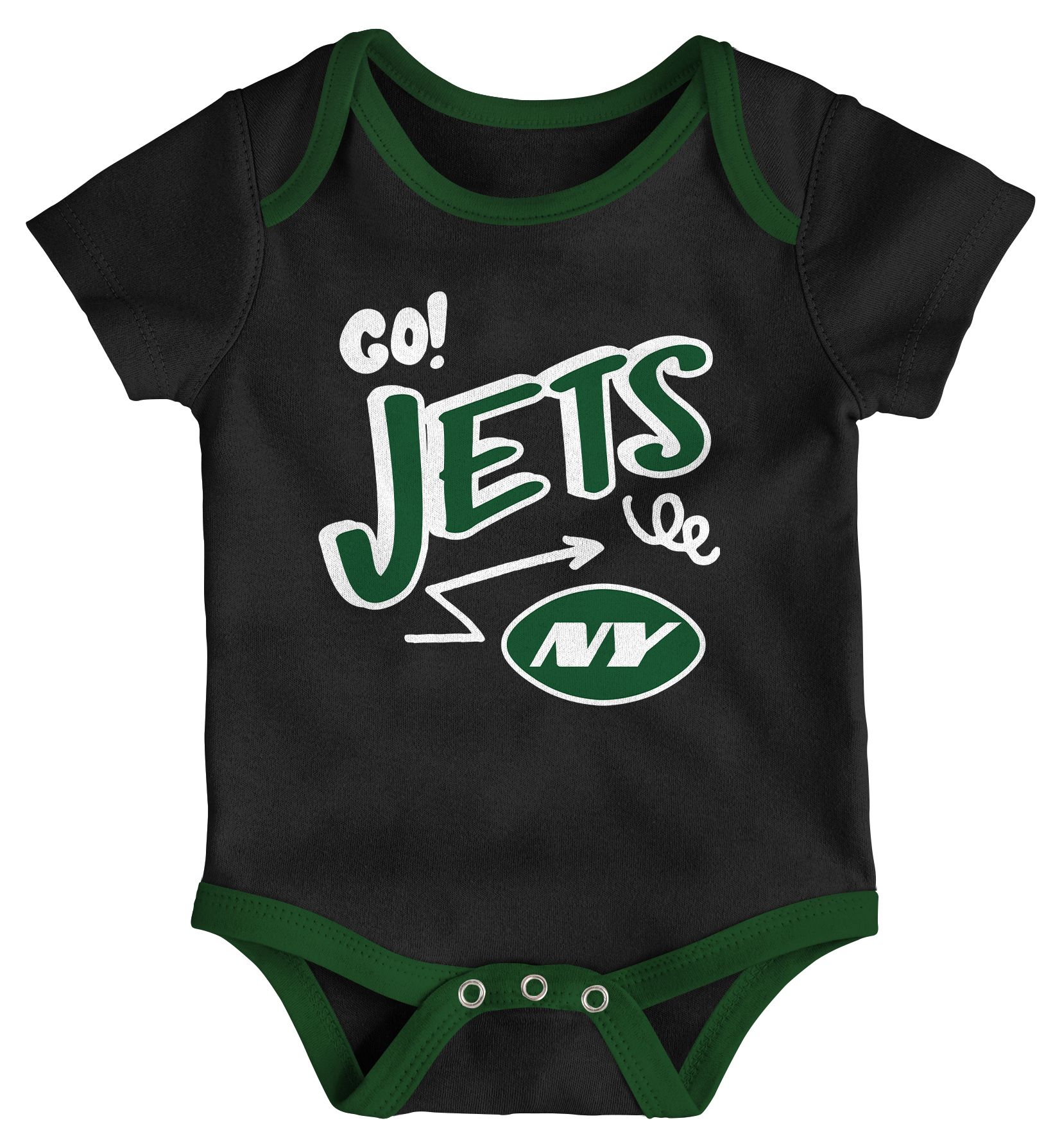 NFL Team Apparel Infant New York Jets Sport Green All Day Play 3-Pack Creeper Set product image
