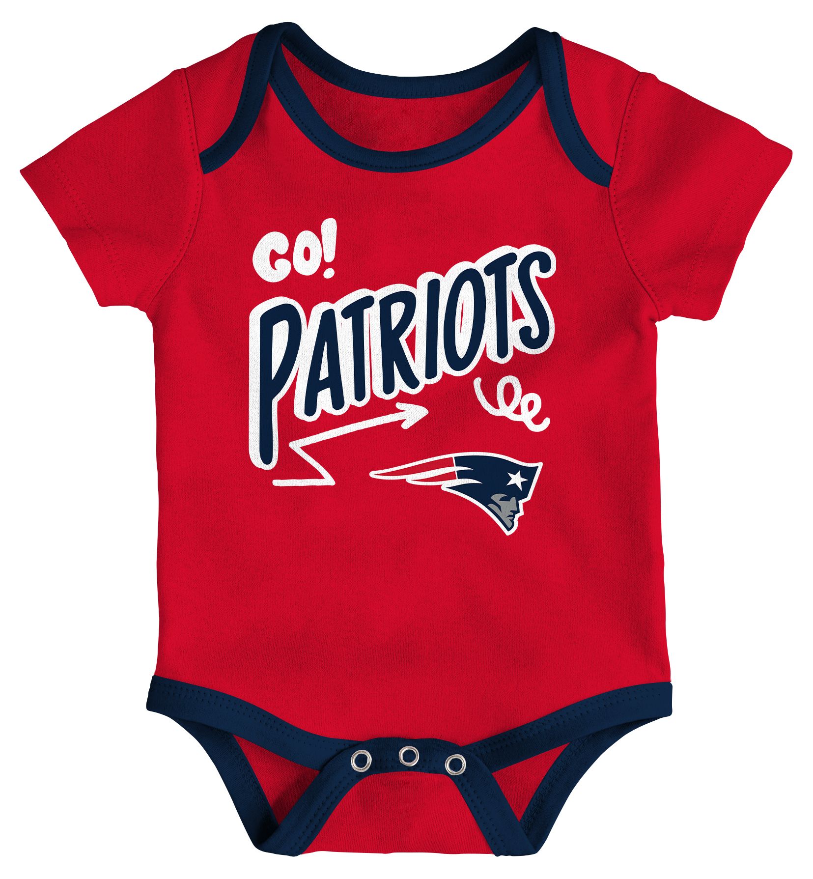 NFL Team Apparel Infant New England Patriots Navy All Day Play 3-Pack Creeper Set product image