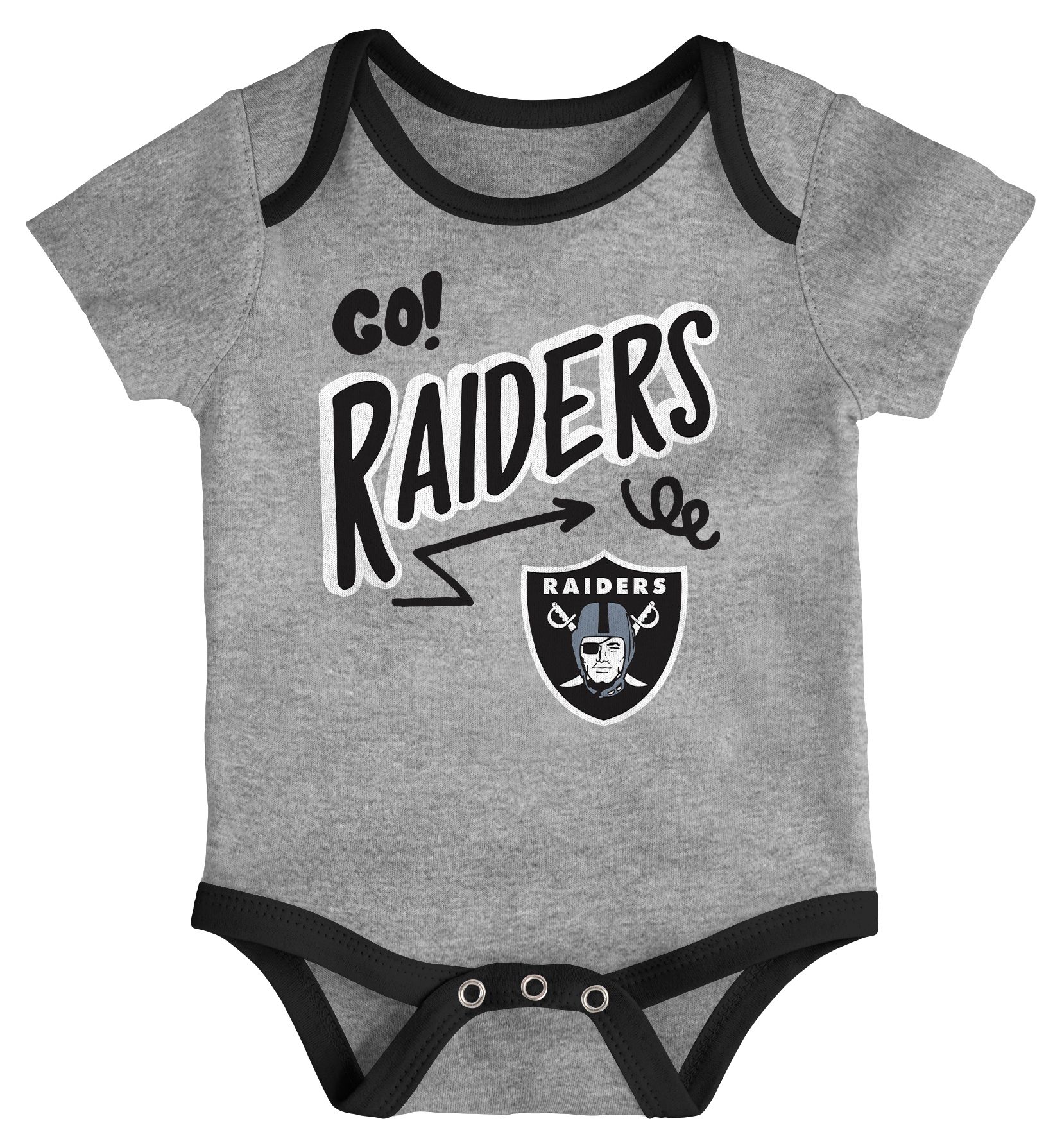 NFL Team Apparel Infant Las Vegas Raiders Black All Day Play 3-Pack Creeper Set product image