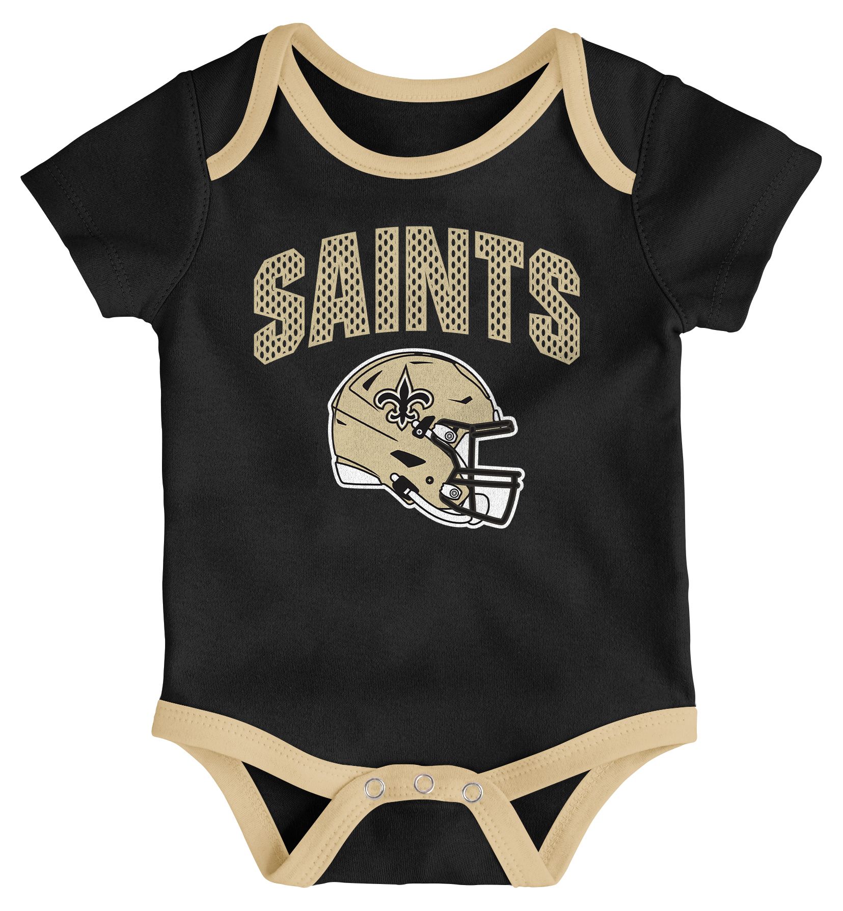 NFL Team Apparel Infant New Orleans Saints Black All Day Play 3-Pack Creeper Set product image