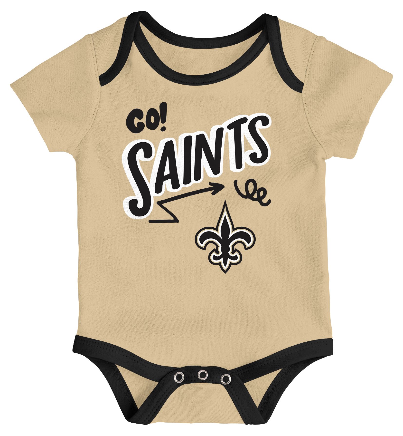 NFL Team Apparel Infant New Orleans Saints Black All Day Play 3-Pack Creeper Set product image