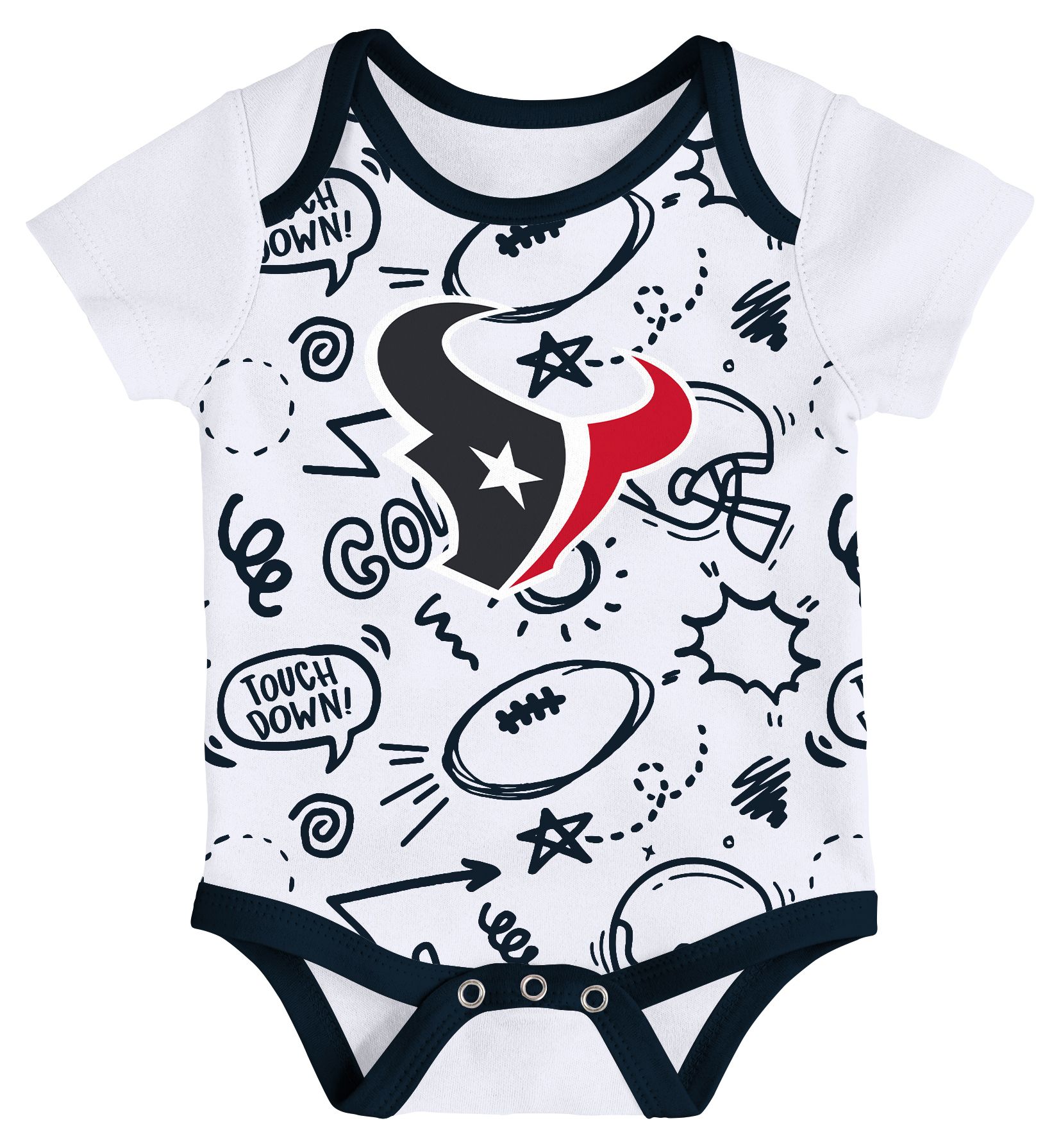 NFL Team Apparel Infant Houston Texans Navy All Day Play 3-Pack Creeper Set product image