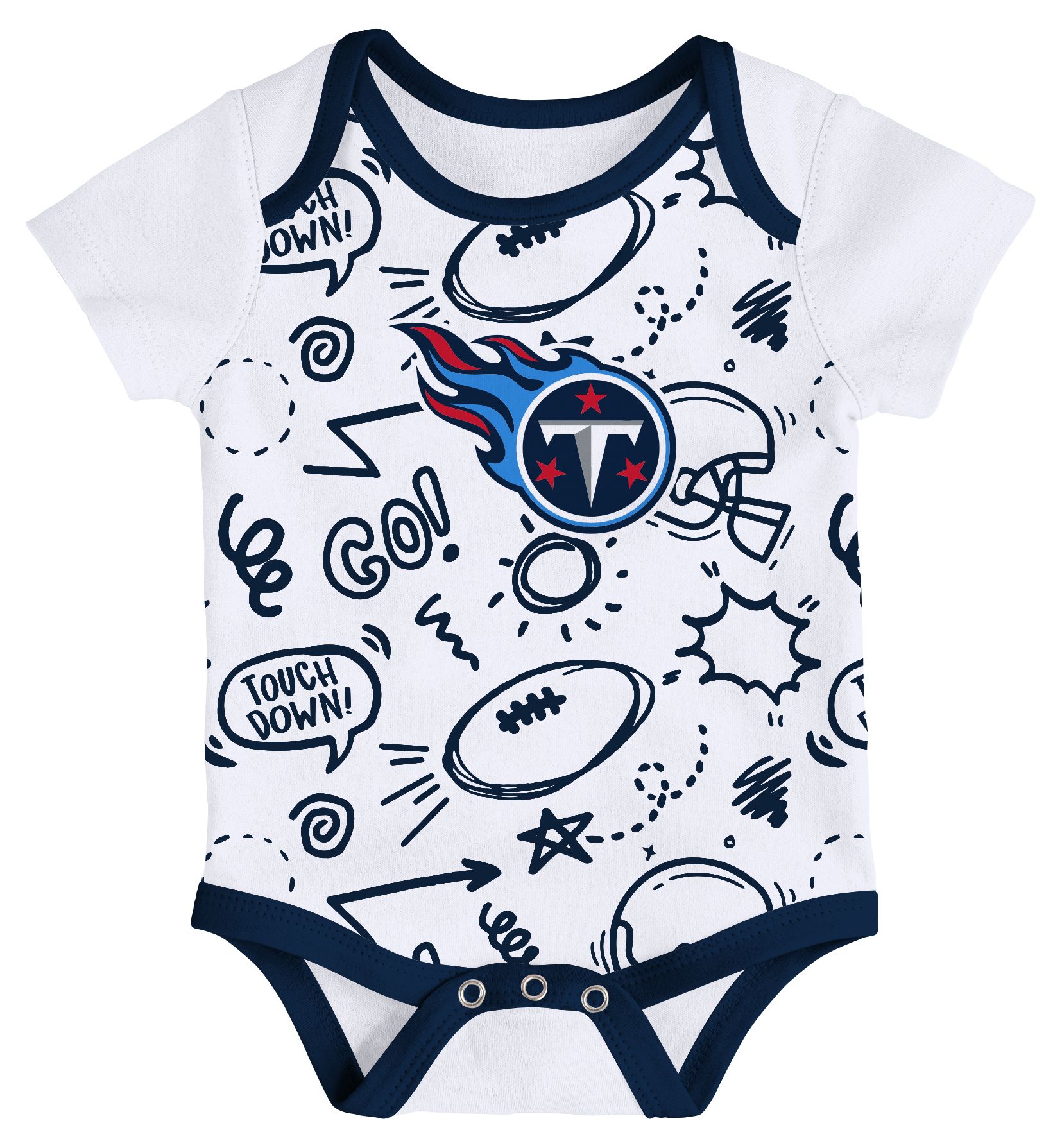 NFL Team Apparel Infant Tennessee Titans Navy All Day Play 3-Pack Creeper Set product image