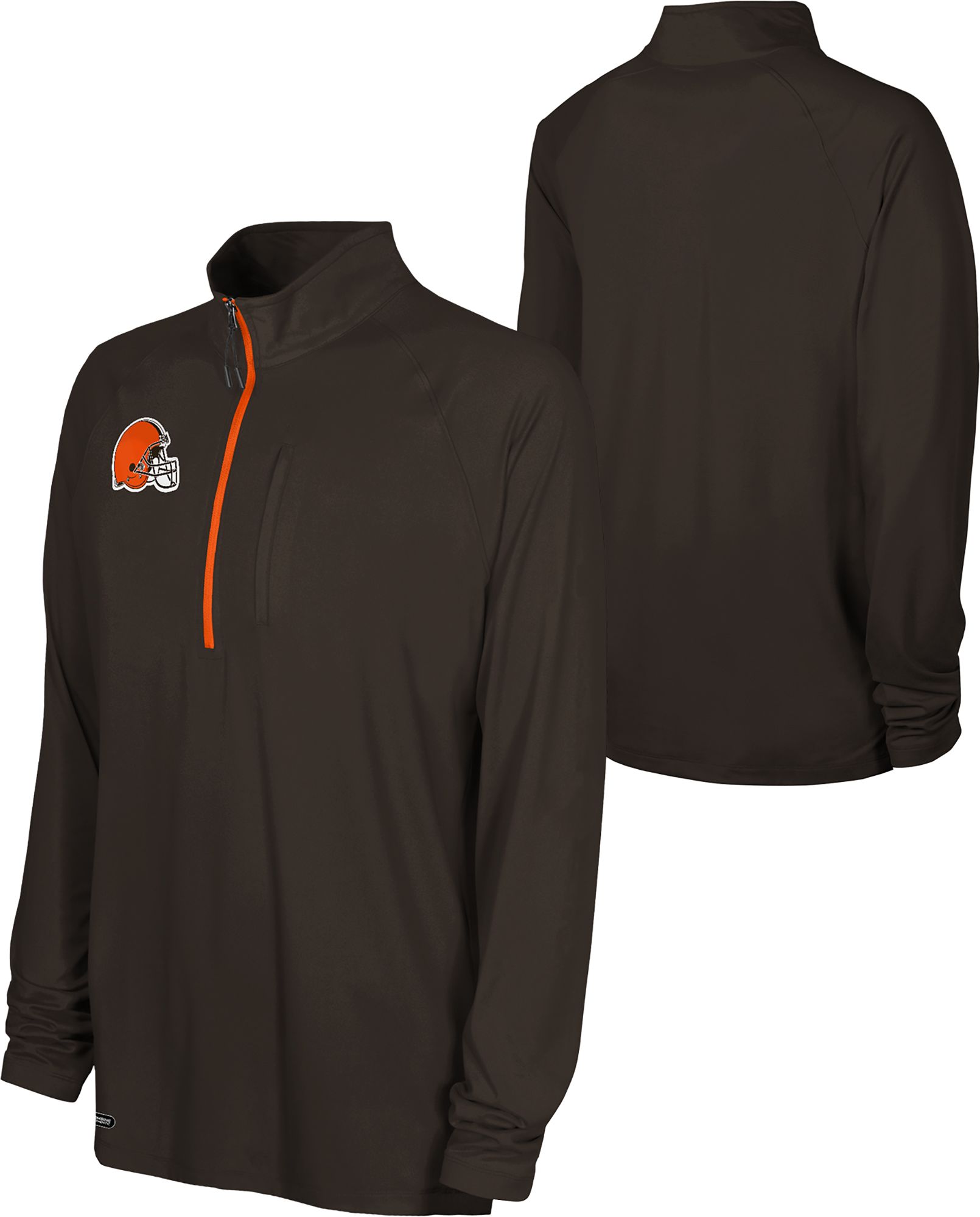 NFL Combine Men's Cleveland Browns Mock Neck Black Quarter-Zip Pullover