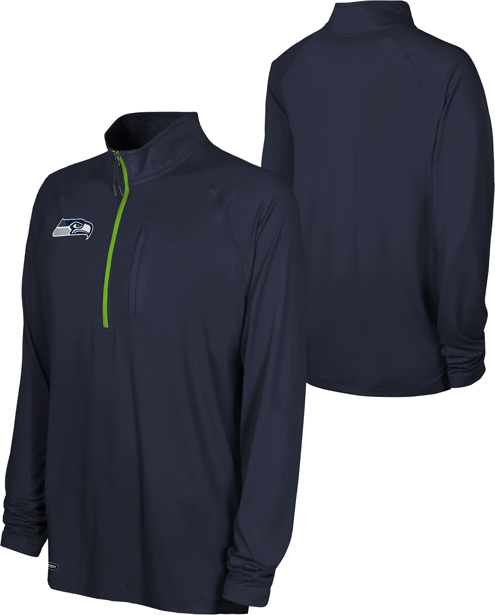 NFL Combine Men's Seattle Seahawks Mock Neck Navy Quarter-Zip Pullover