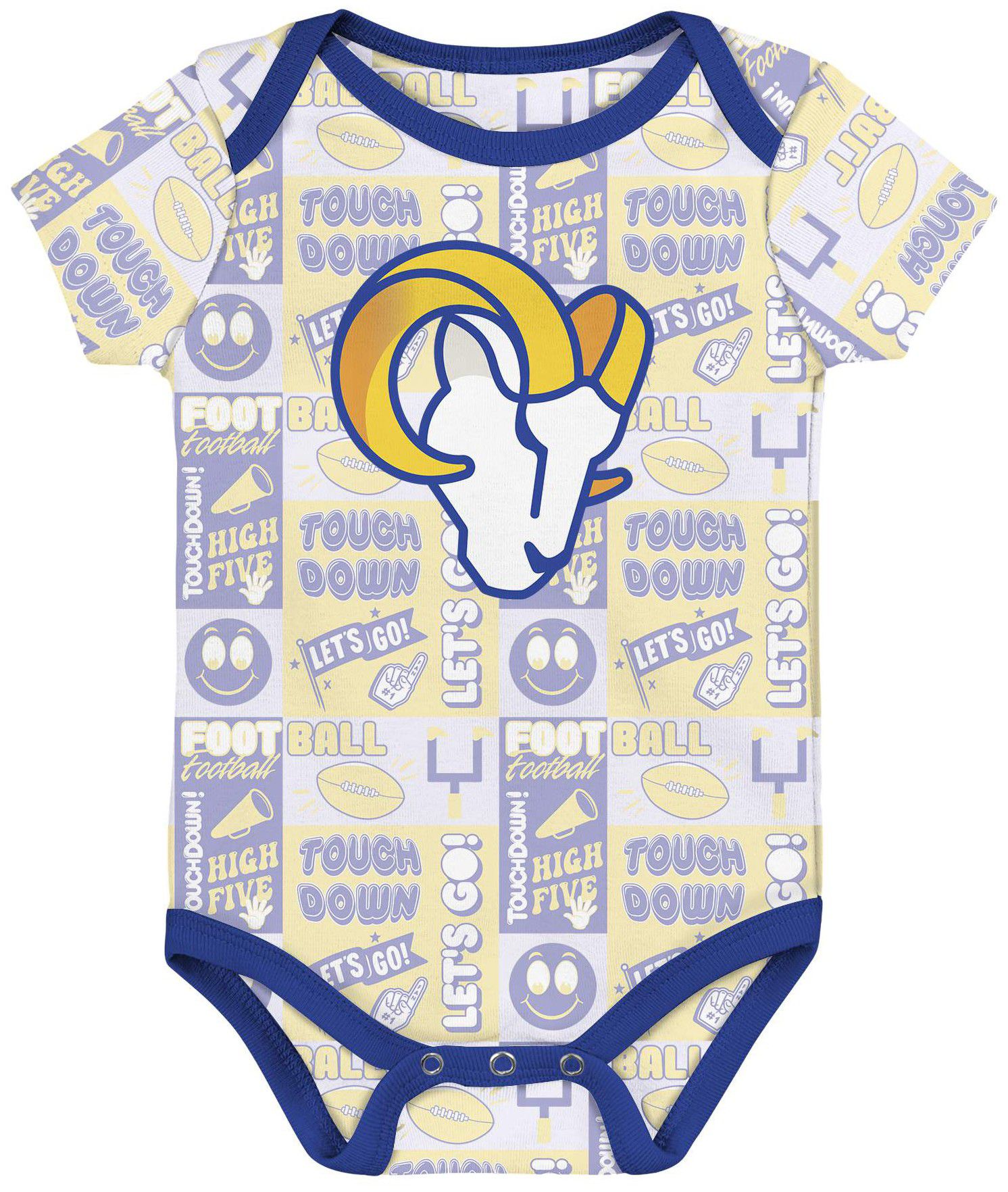 NFL Team Apparel Infant Los Angeles Rams Comics Team Color 3-Pack Onesie Set product image