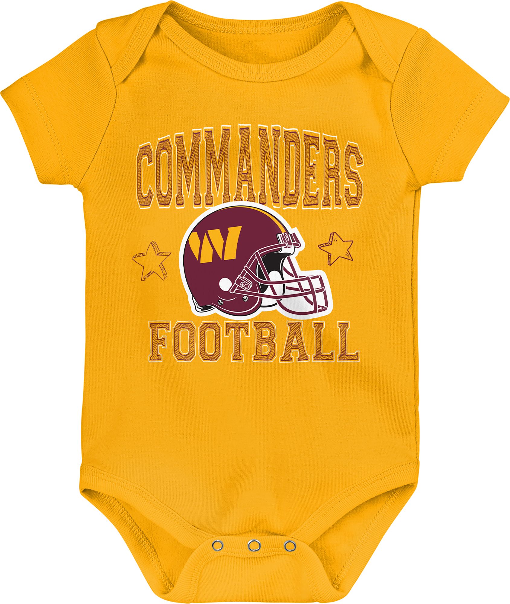 NFL Team Apparel Infant Washington Commanders 'Born 2 Be' 3-Pack Bodysuit Set