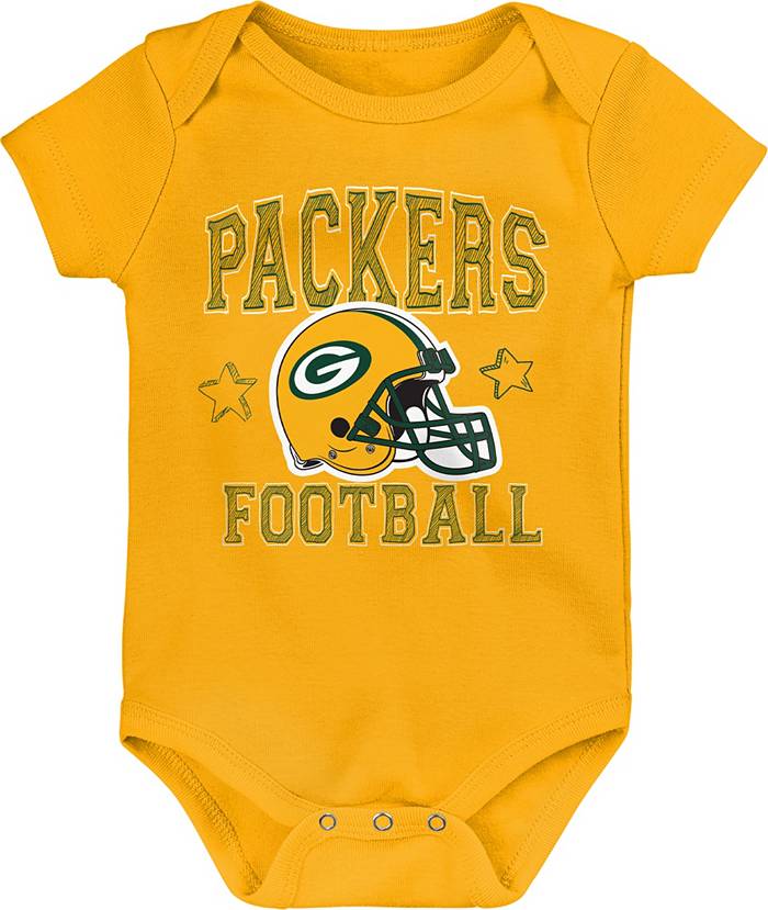 NFL Green Bay Packers Baby Boys Bodysuit, Bib and Cap Outfit Set, 3-Piece