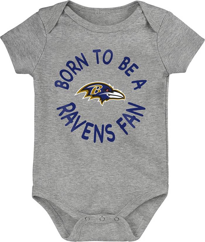 NFL Team Apparel Infant Baltimore Ravens 'Born 2 Be' 3-Pack Bodysuit Set