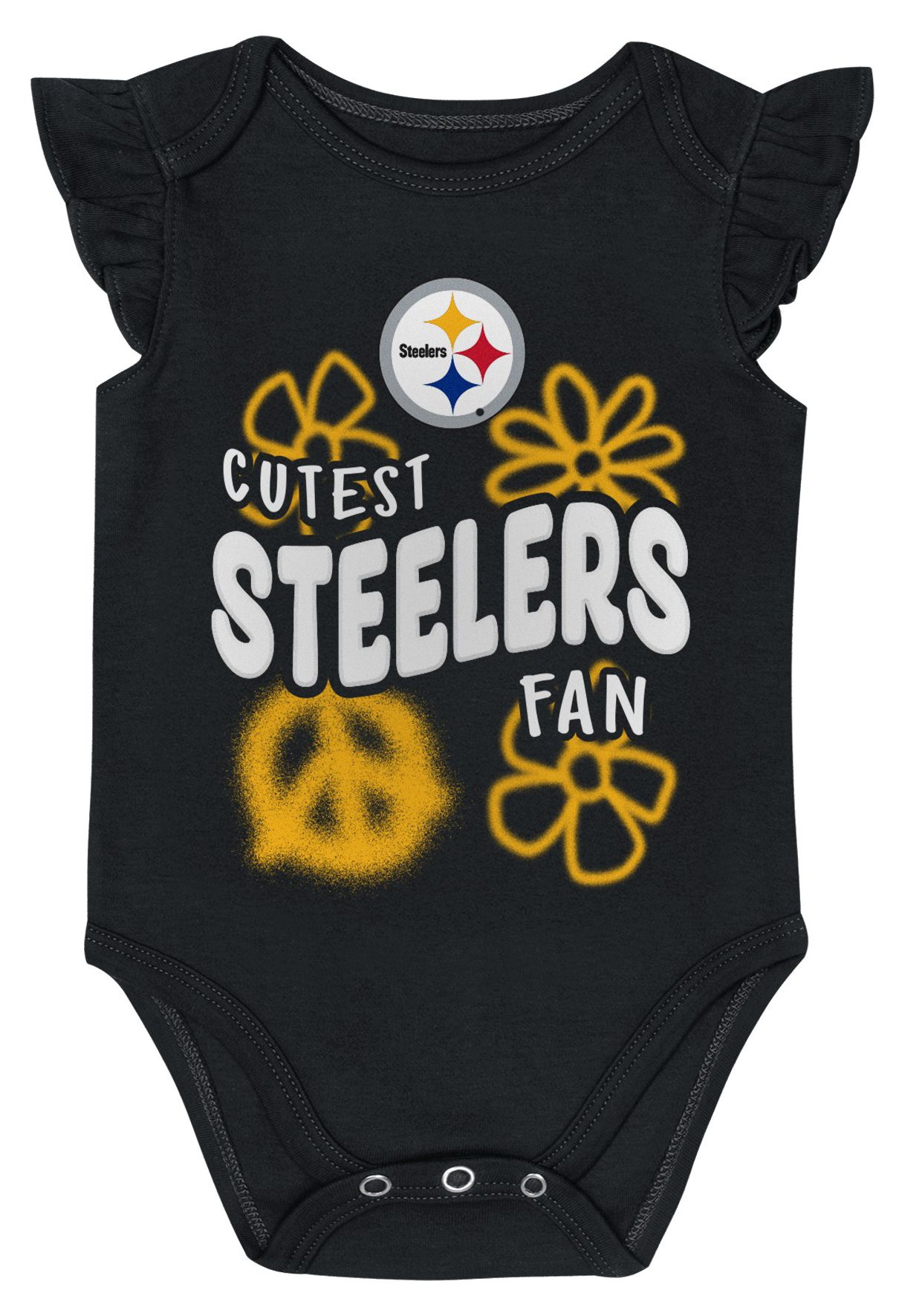 NFL Team Apparel Infant Pittsburgh Steelers Black Newborn Heart Content 2-Piece Set product image
