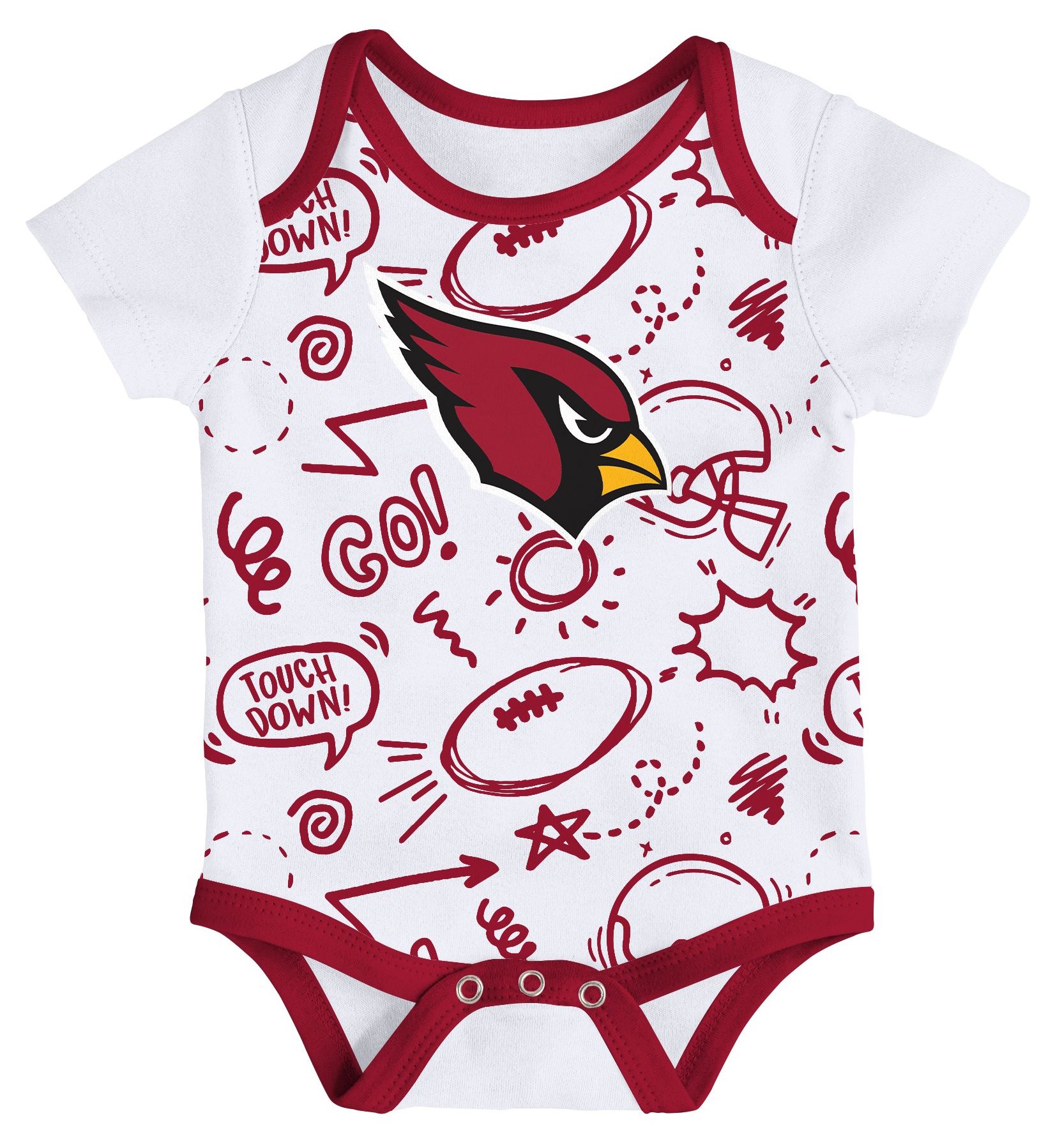 NFL Team Apparel Infant Arizona Cardinals Red Newborn All Day Play 3-Pack Creeper Set product image