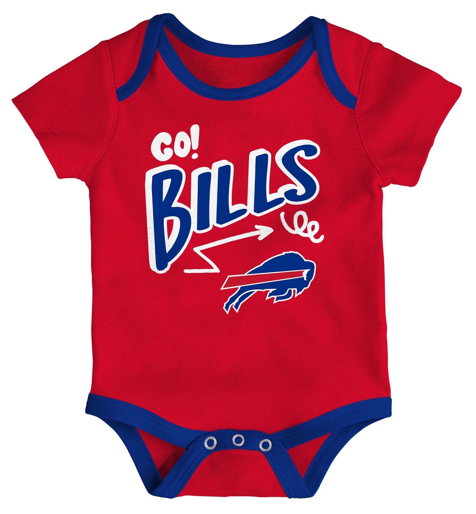 NFL Team Apparel Infant Buffalo Bills Royal Newborn All Day Play 3-Pack Creeper Set product image