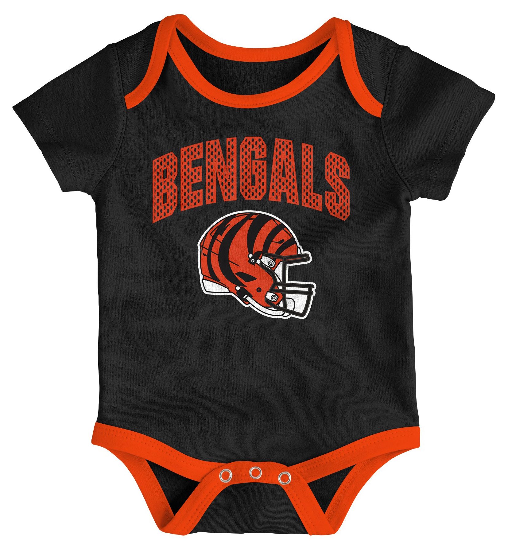 NFL Team Apparel Infant Cincinnati Bengals Black Newborn All Day Play 3-Pack Creeper Set product image